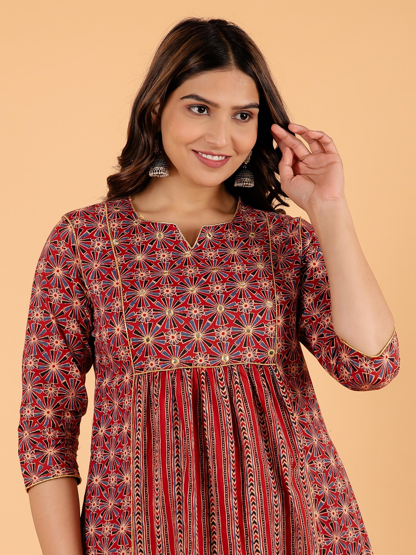 Soft Cotton Geometric Kurta