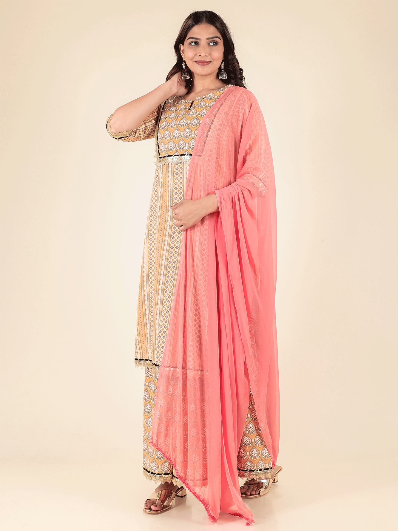 Chiffon Solid Orange Dupatta
