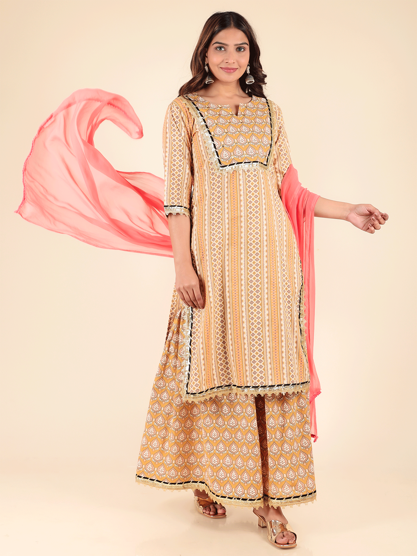 Chiffon Solid Orange Dupatta