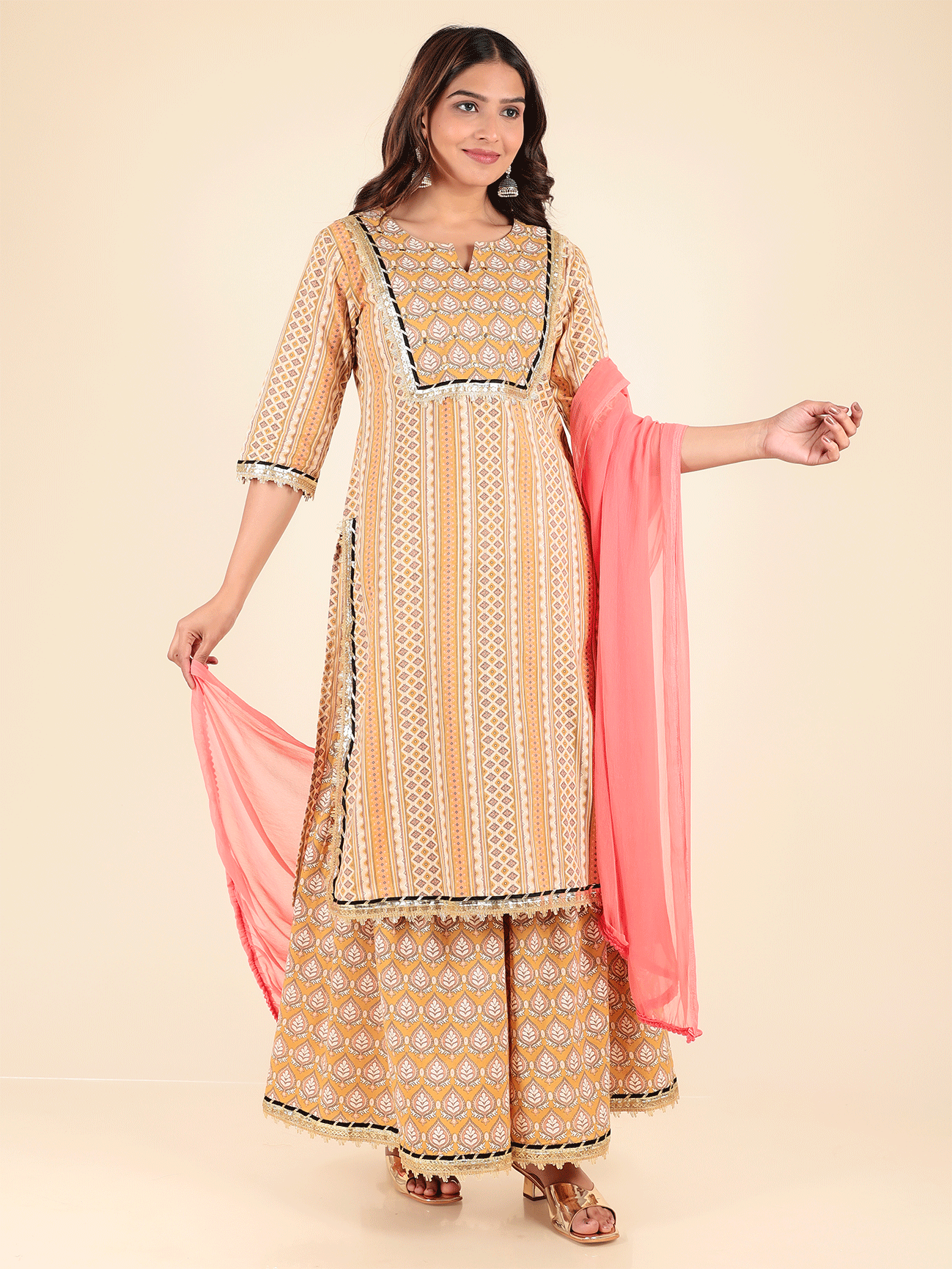 Chiffon Solid Orange Dupatta