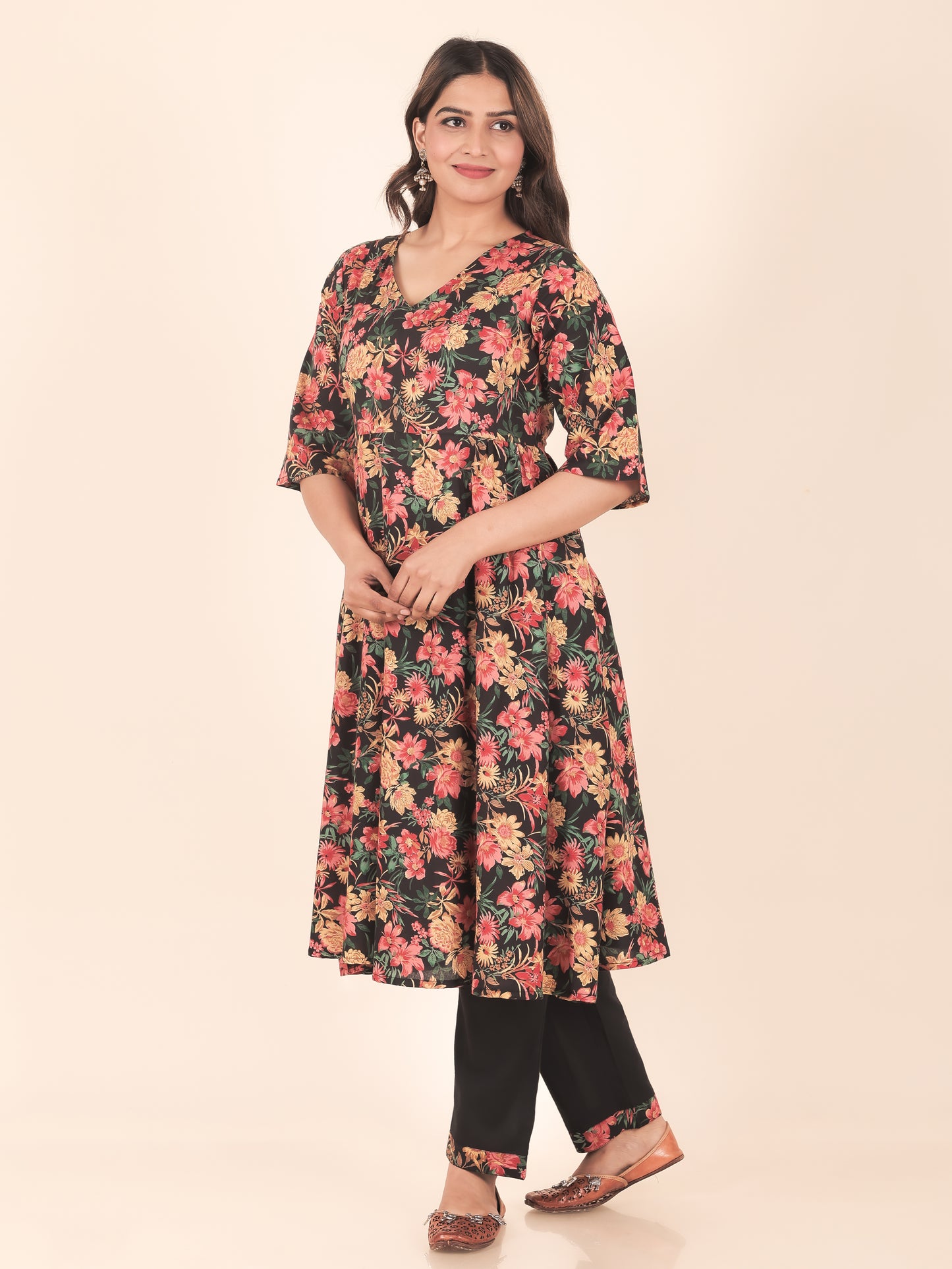 Soft Cotton Floral Kurta