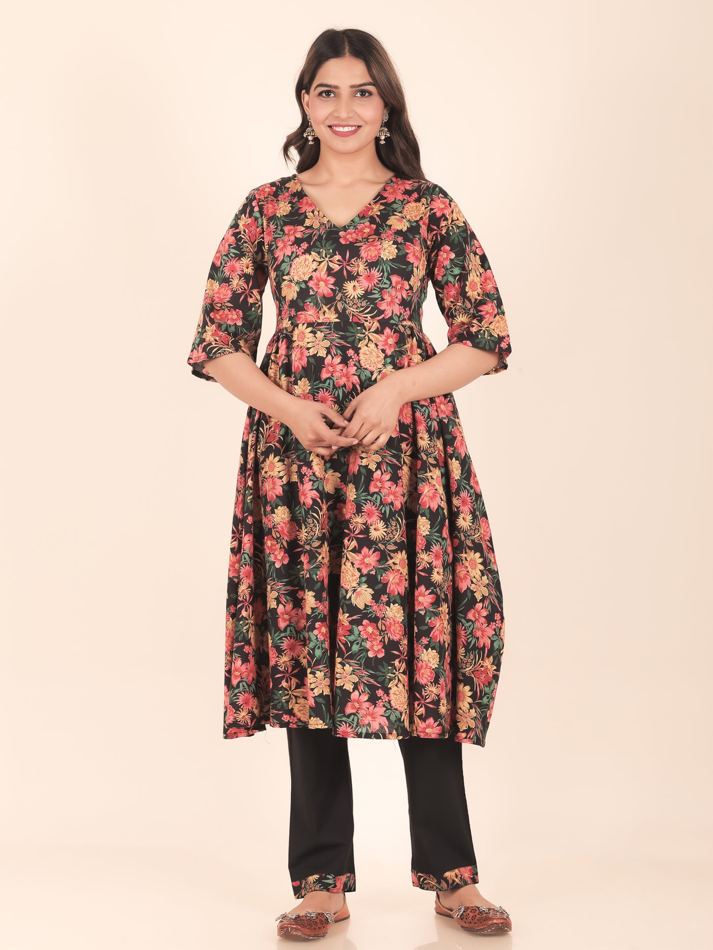 Soft Cotton Floral Kurta