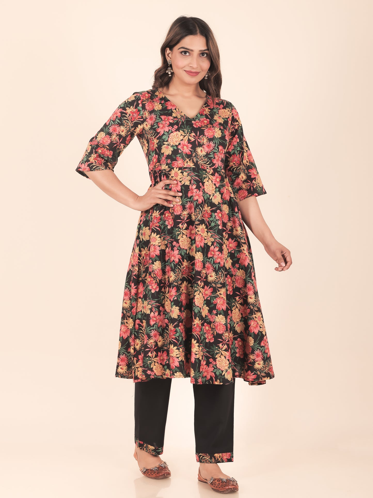 Soft Cotton Floral Kurta