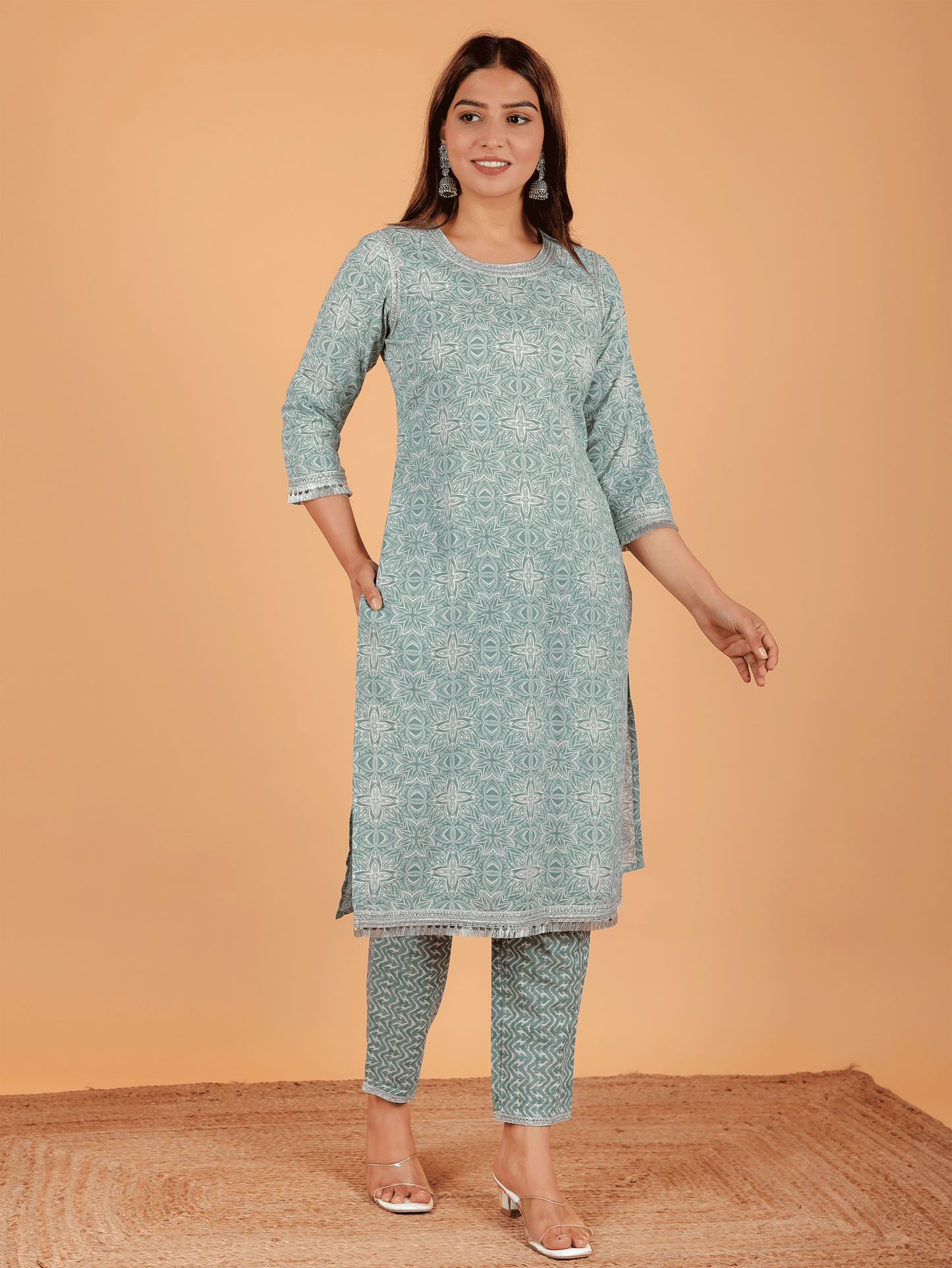 Soft Cotton Geometric Kurta