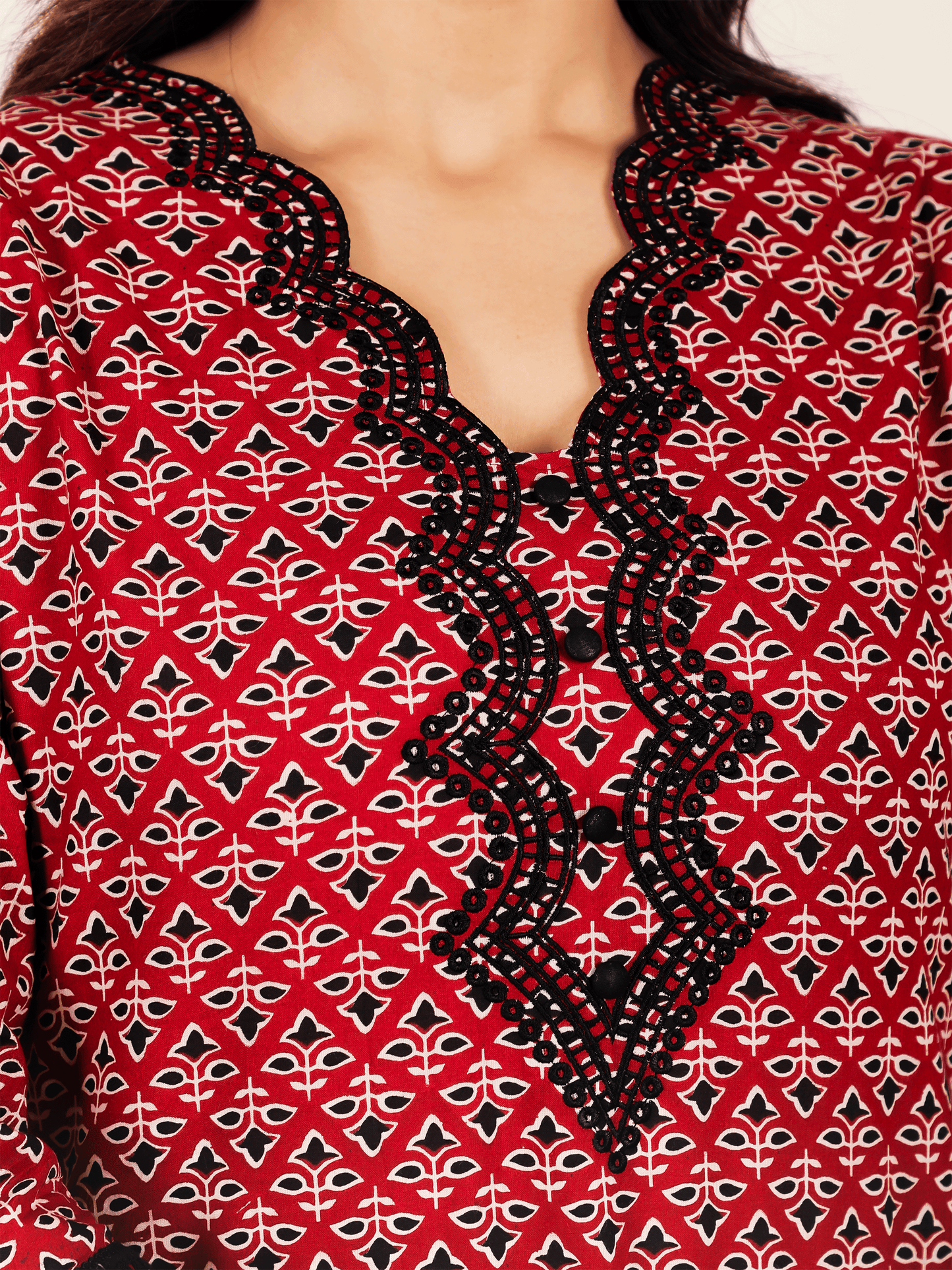 Soft Cotton Geometric Kurta