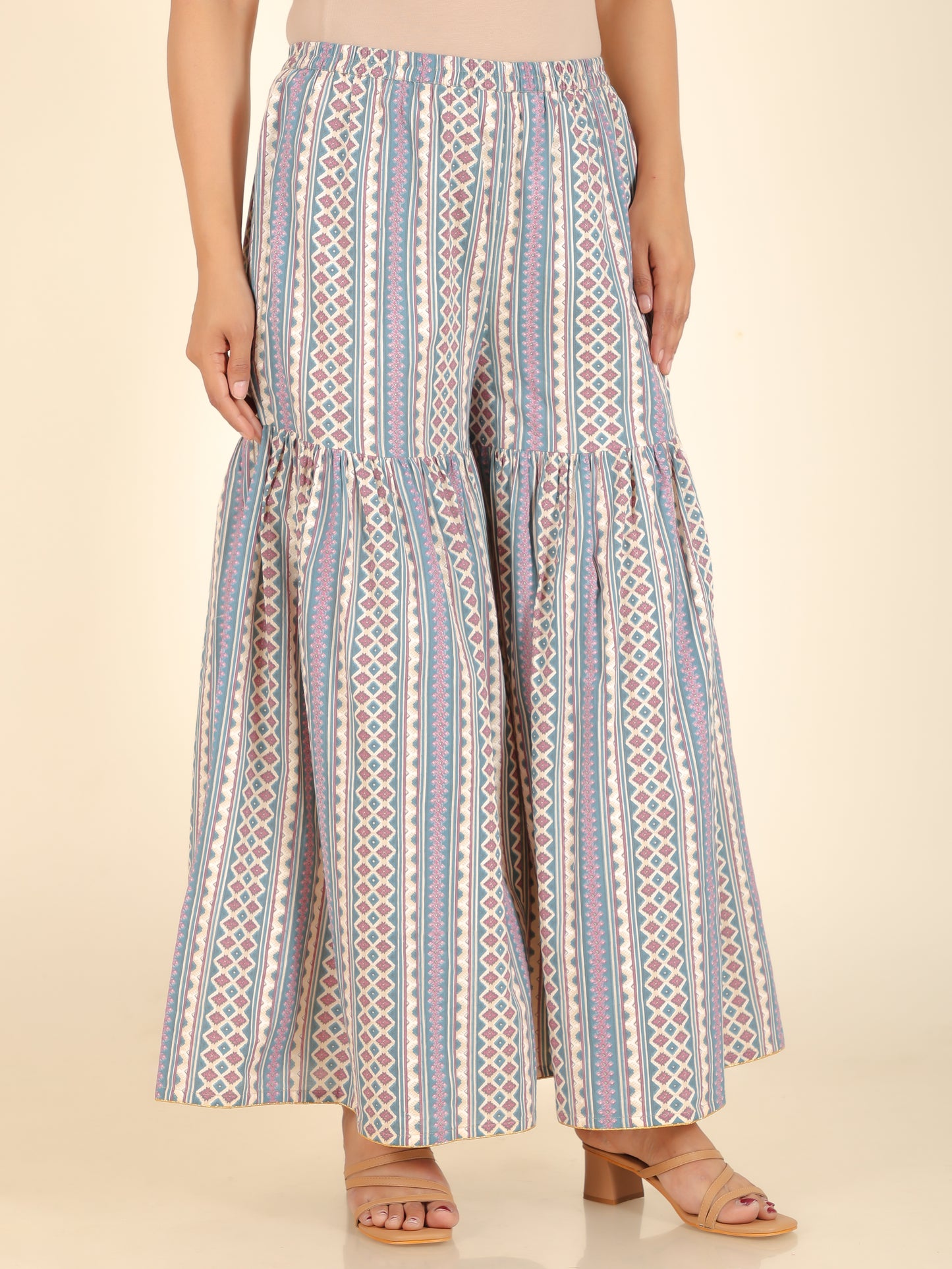 Soft Cotton Striped Sharara