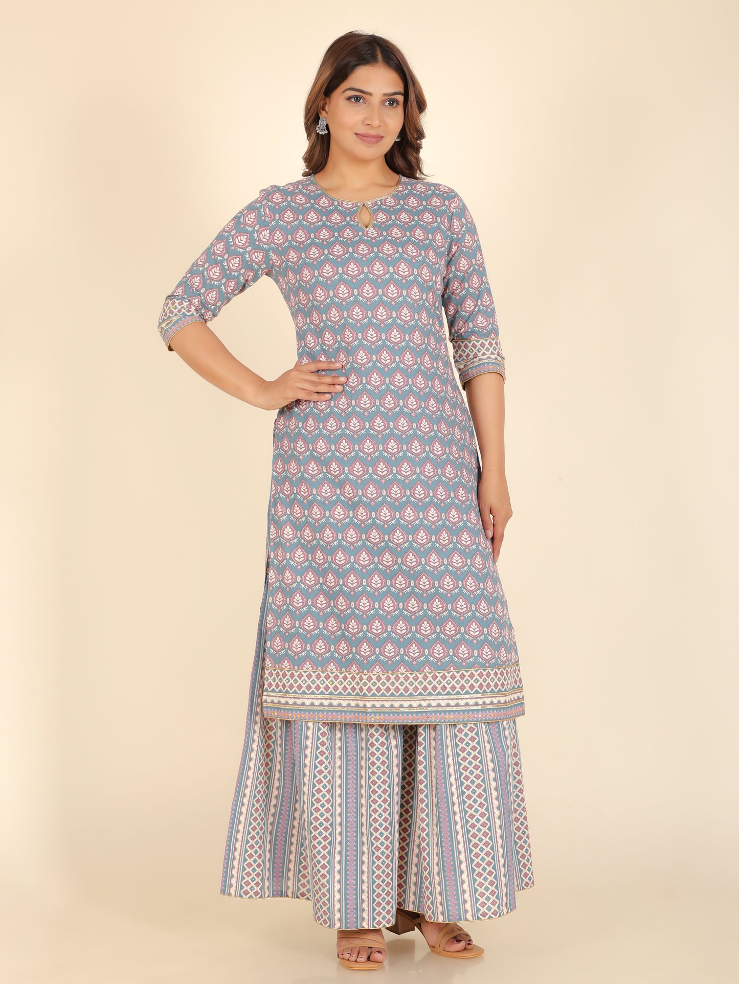 Soft Cotton Floral Kurta