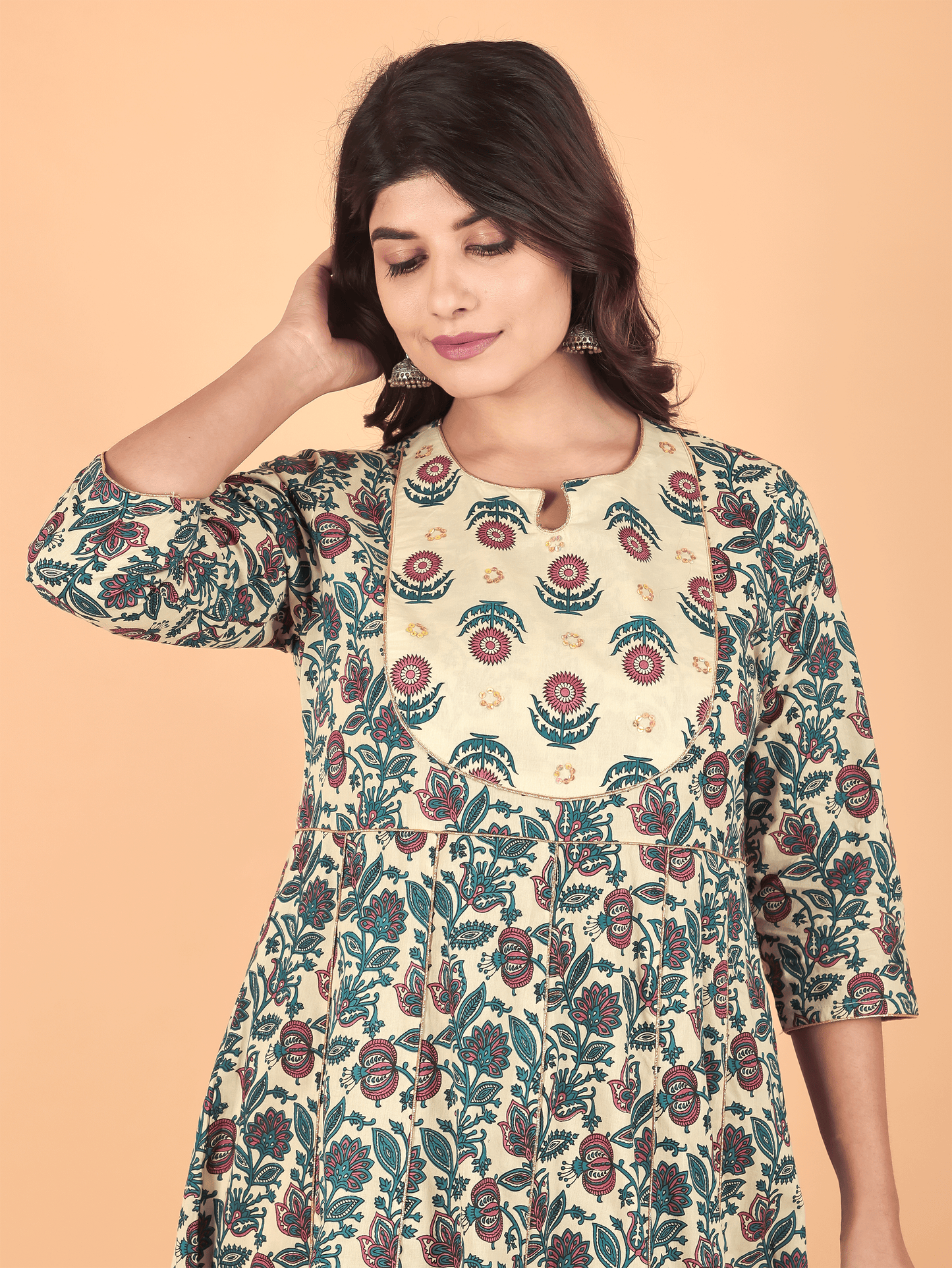 Soft Cotton Floral Kurta