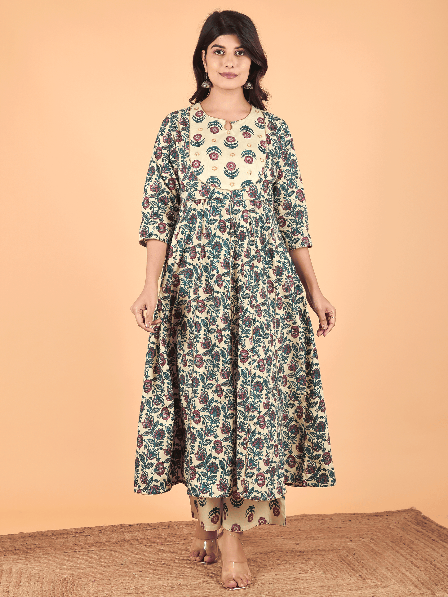 Soft Cotton Floral Kurta