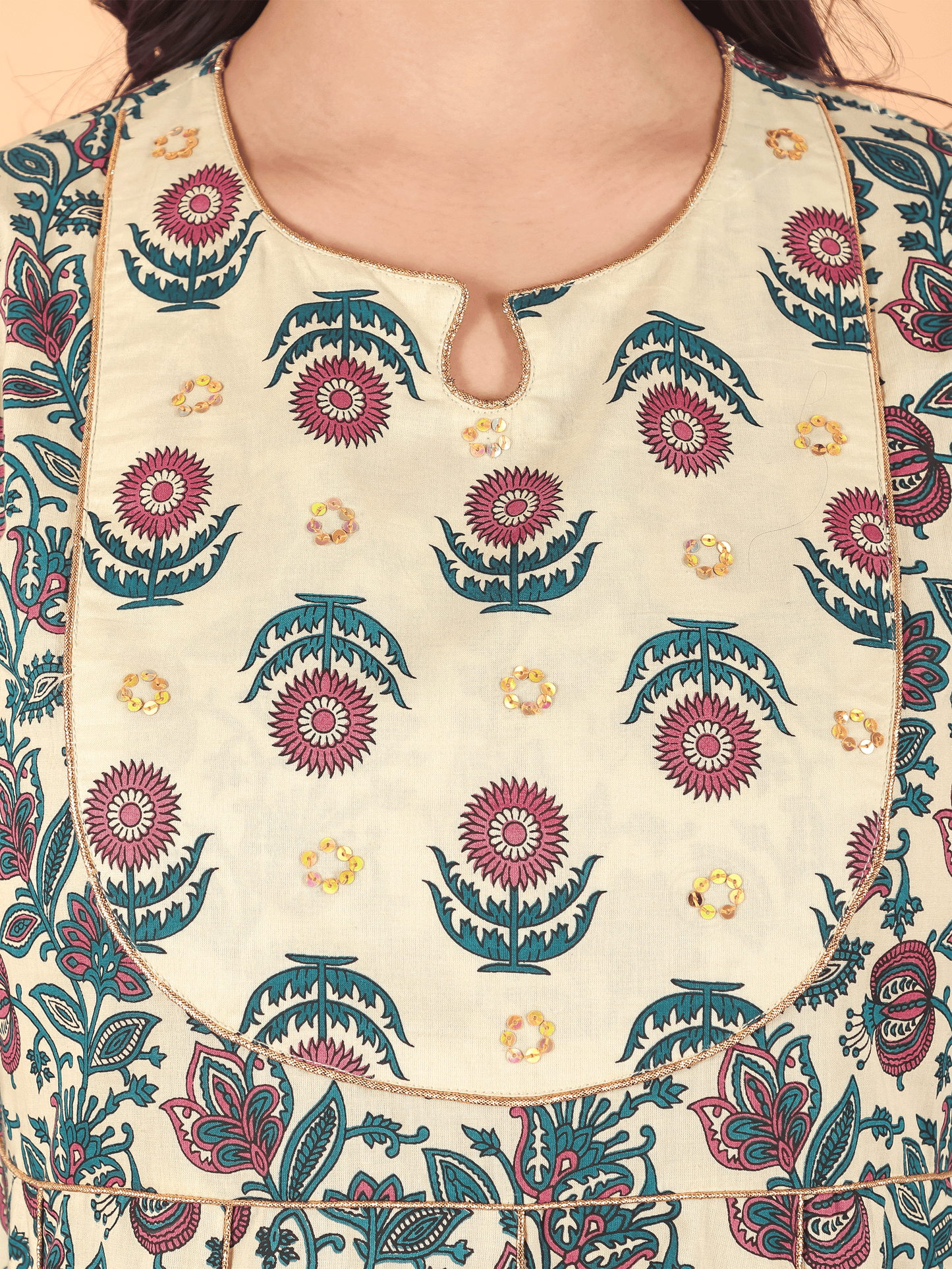 Soft Cotton Floral Kurta