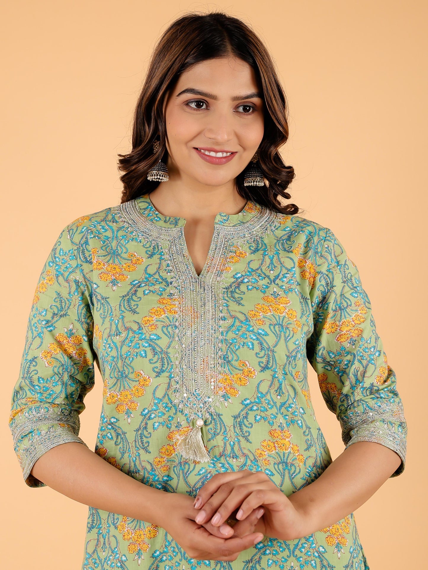 Soft Cotton Floral Kurta