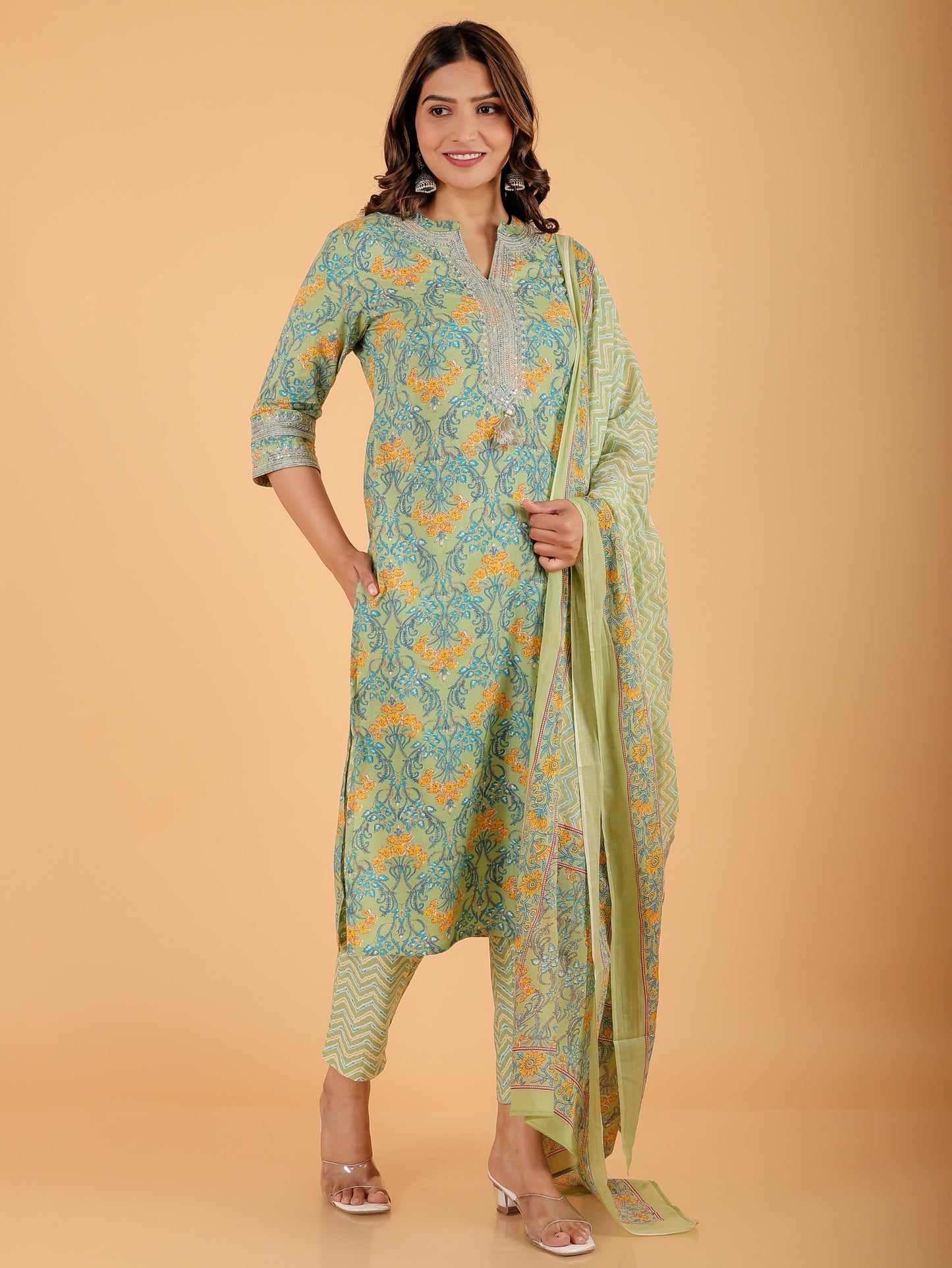 Soft Cotton Floral Kurta