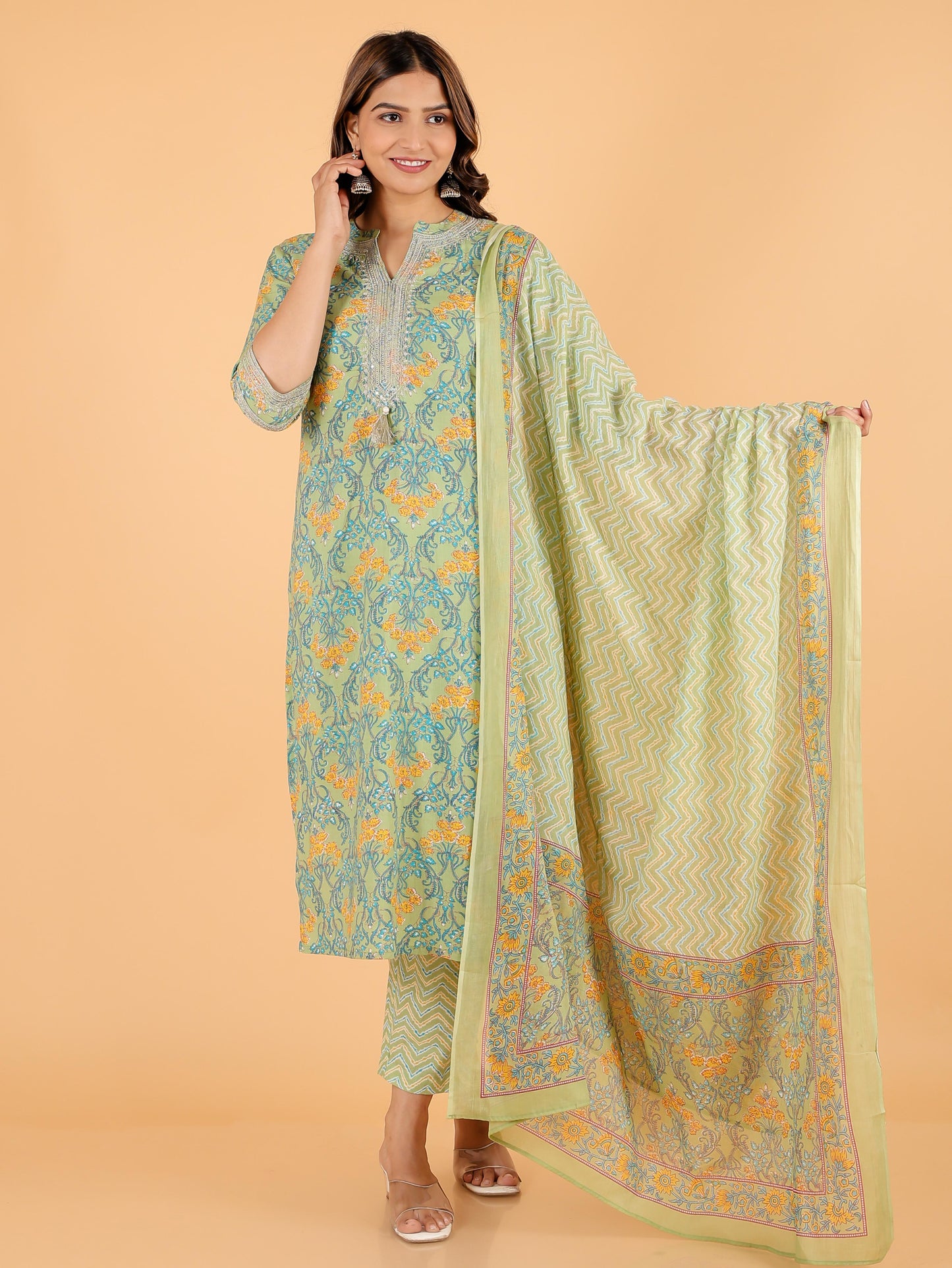 Soft Cotton Floral Kurta