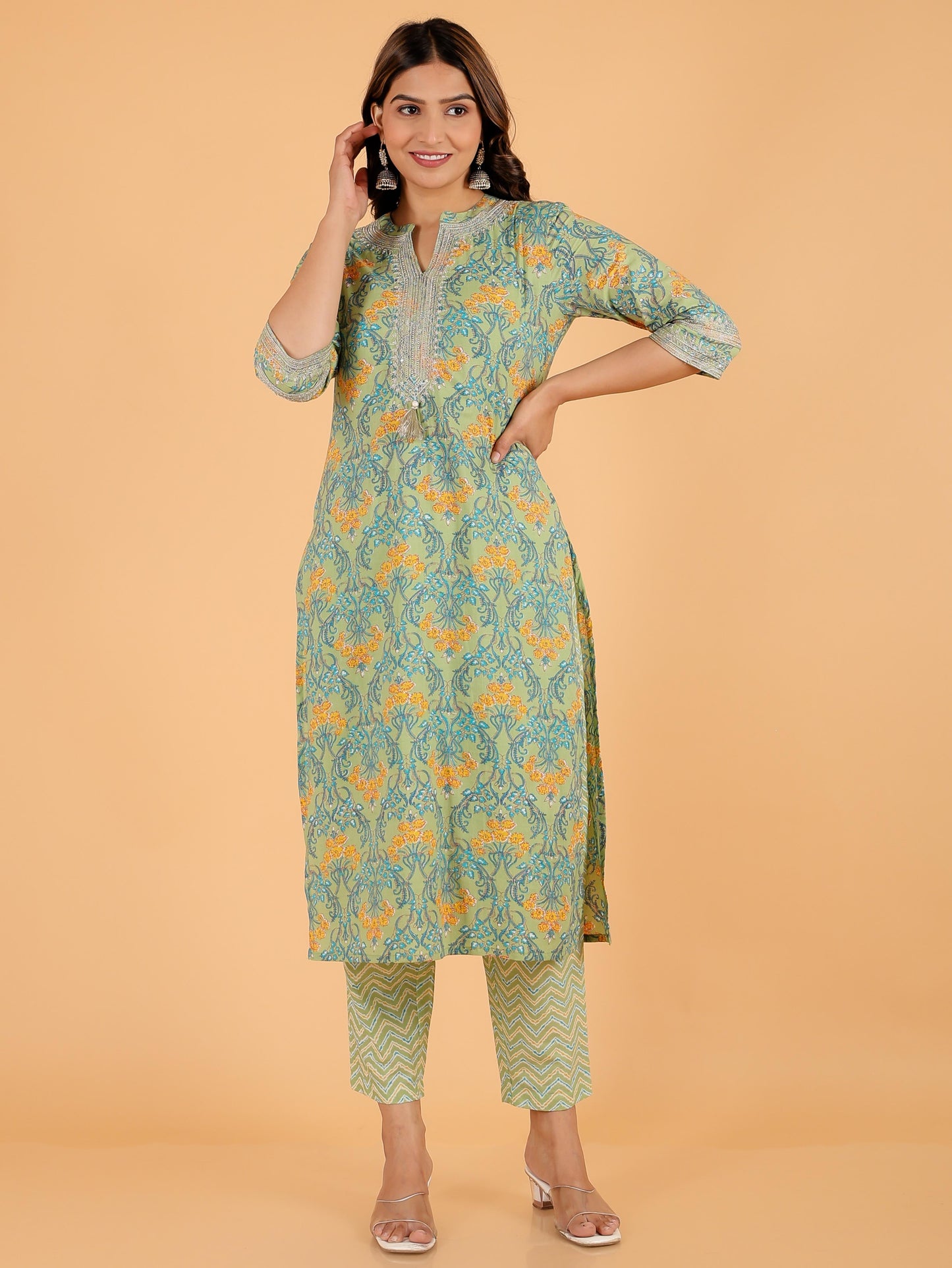 Soft Cotton Floral Kurta