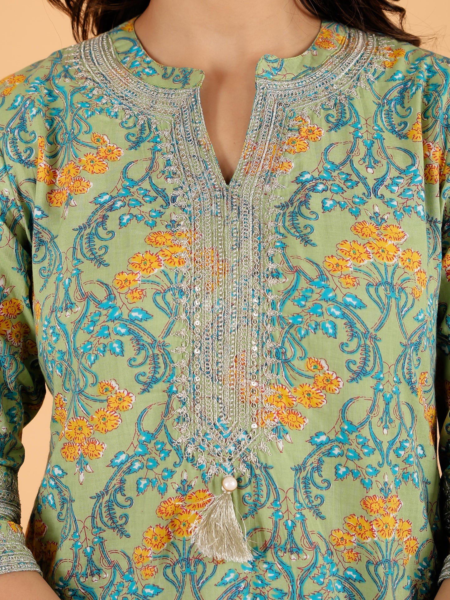 Soft Cotton Floral Kurta