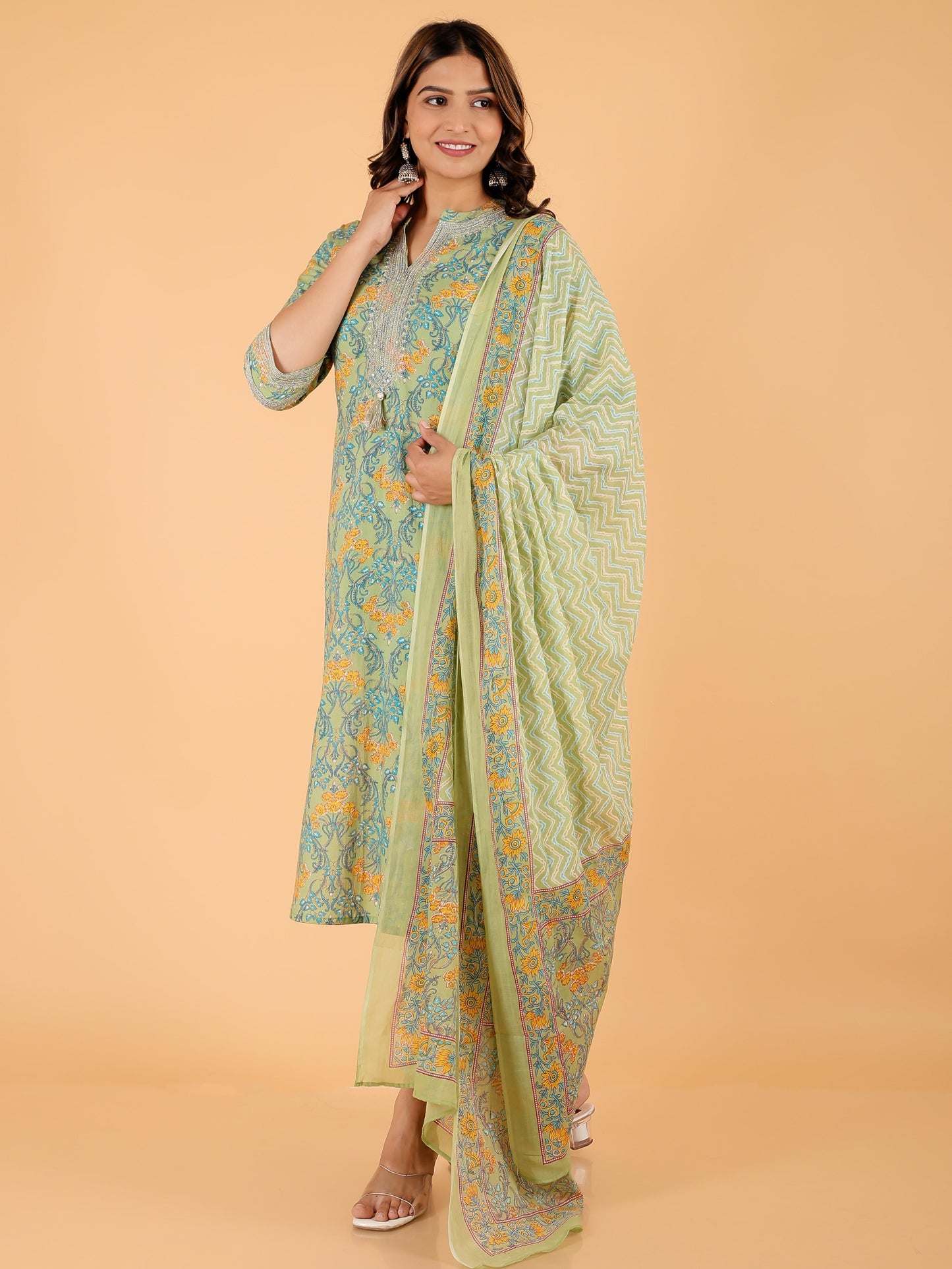 Soft Cotton Floral Kurta