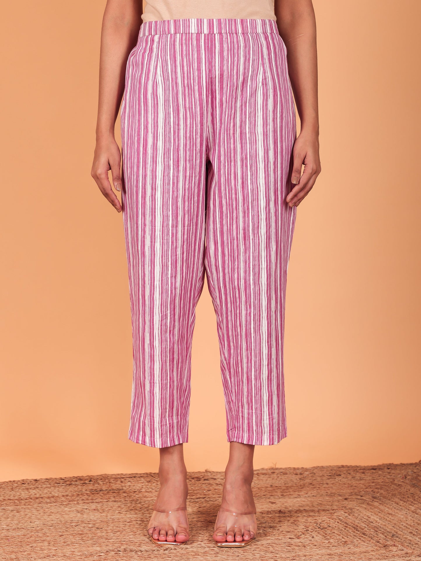 Soft Cotton Floral Panelled Pink Kurta