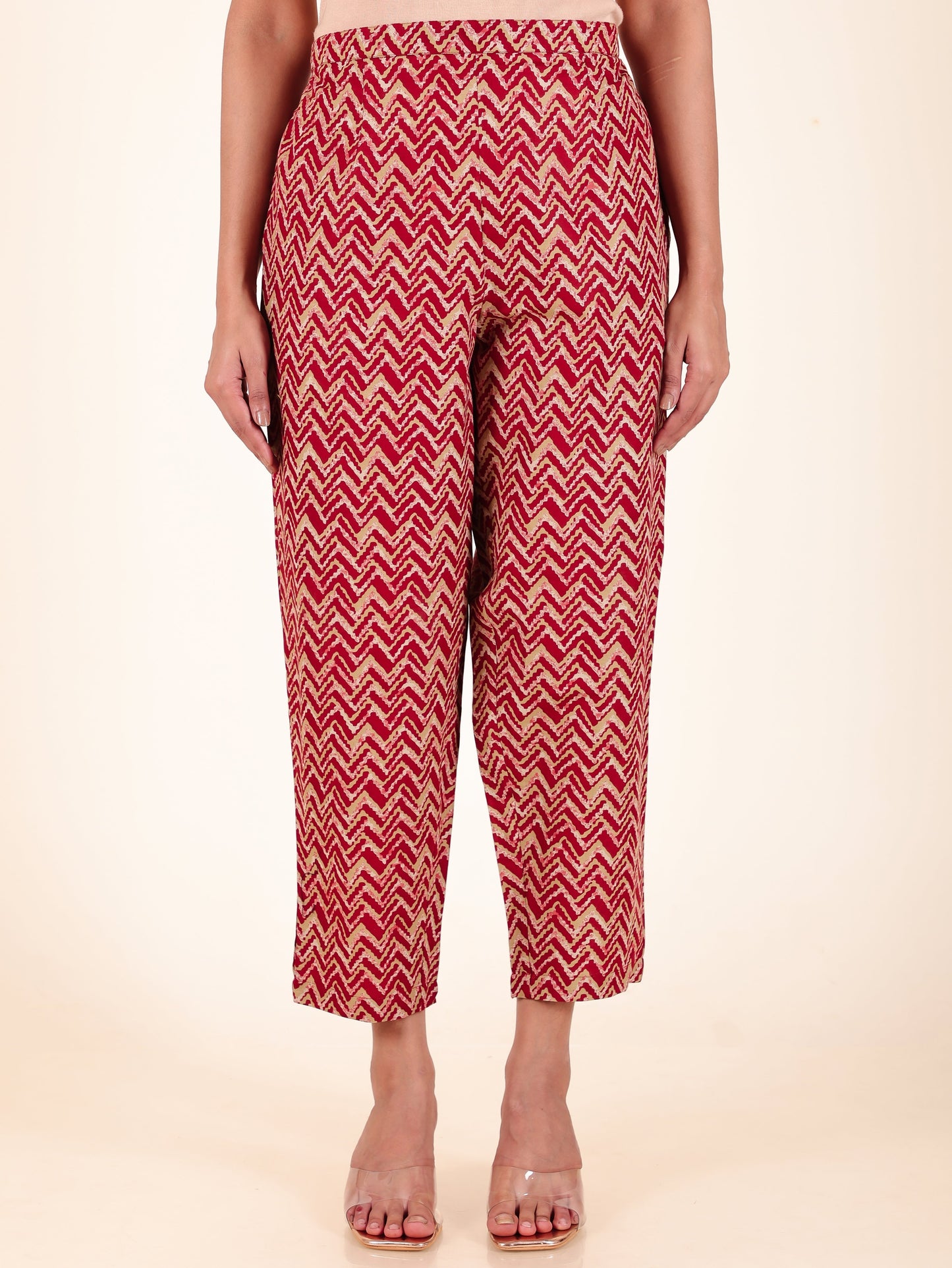 Soft Cotton Floral Panelled Red Kurta