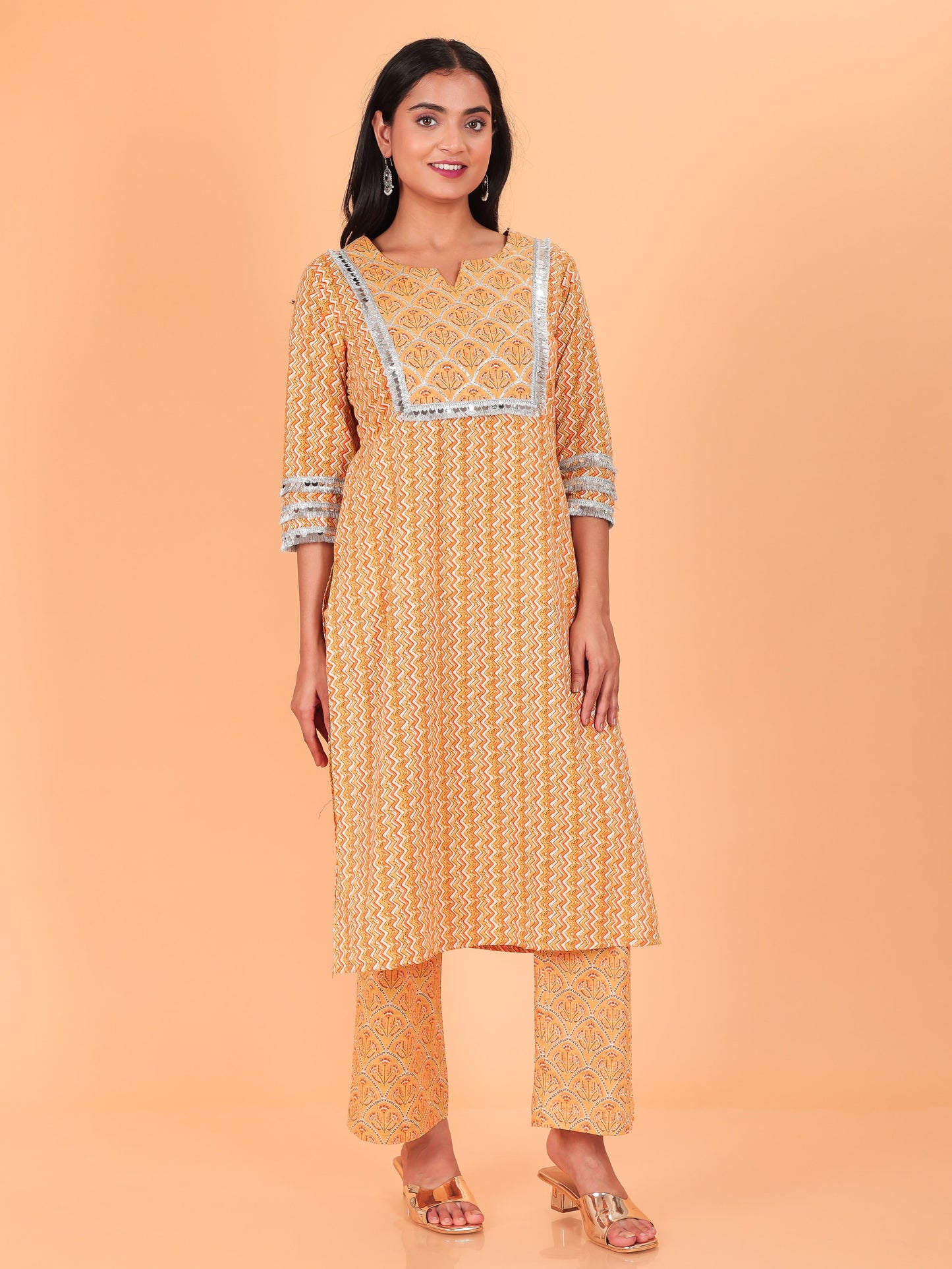 Soft Cotton Chevron Kurta