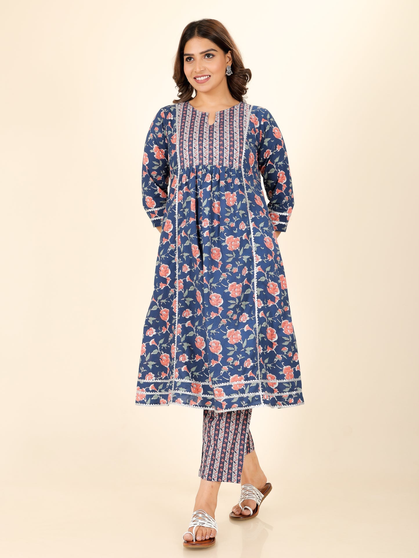 Soft Cotton Floral Kurta