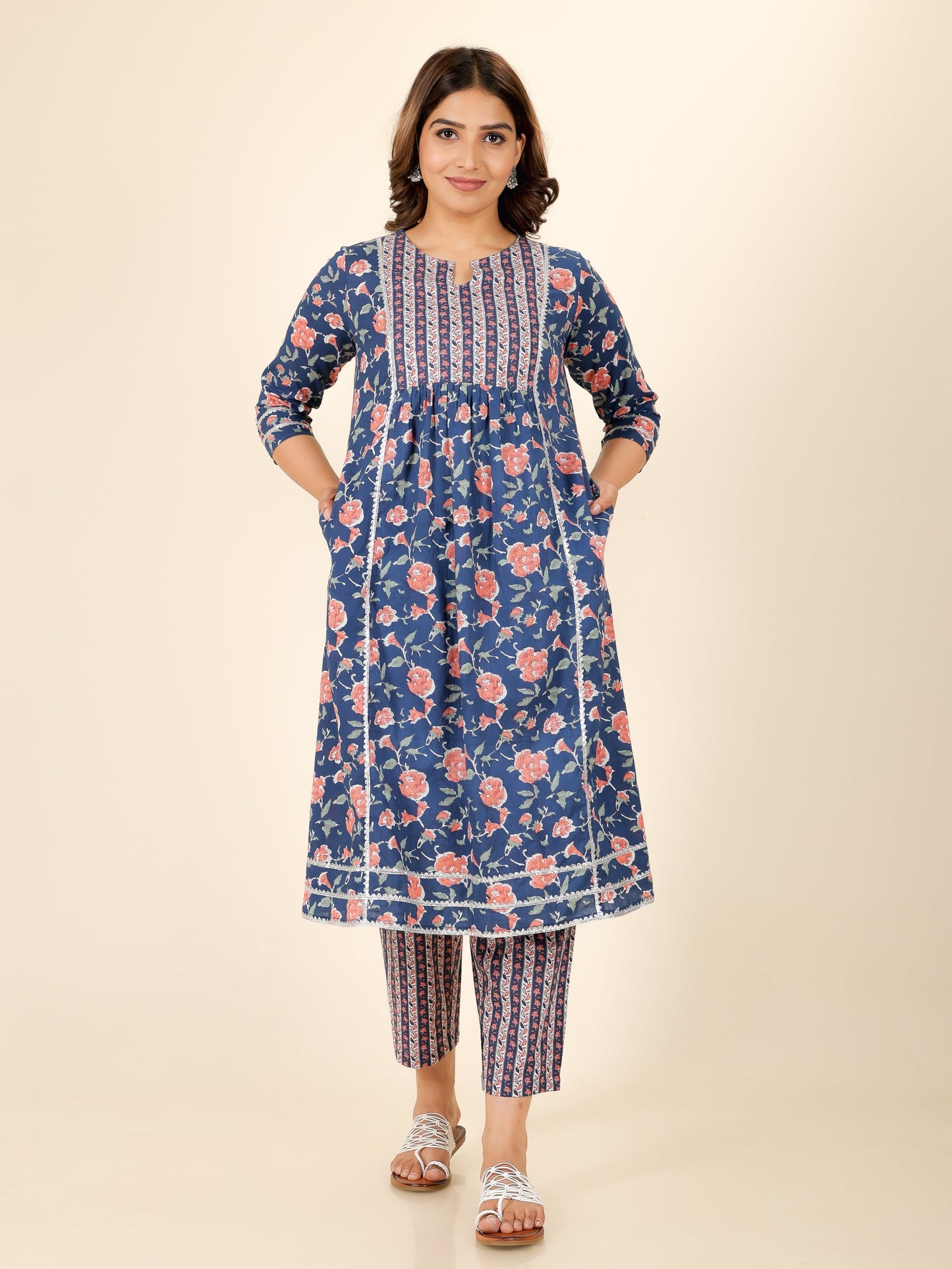 Soft Cotton Floral Kurta