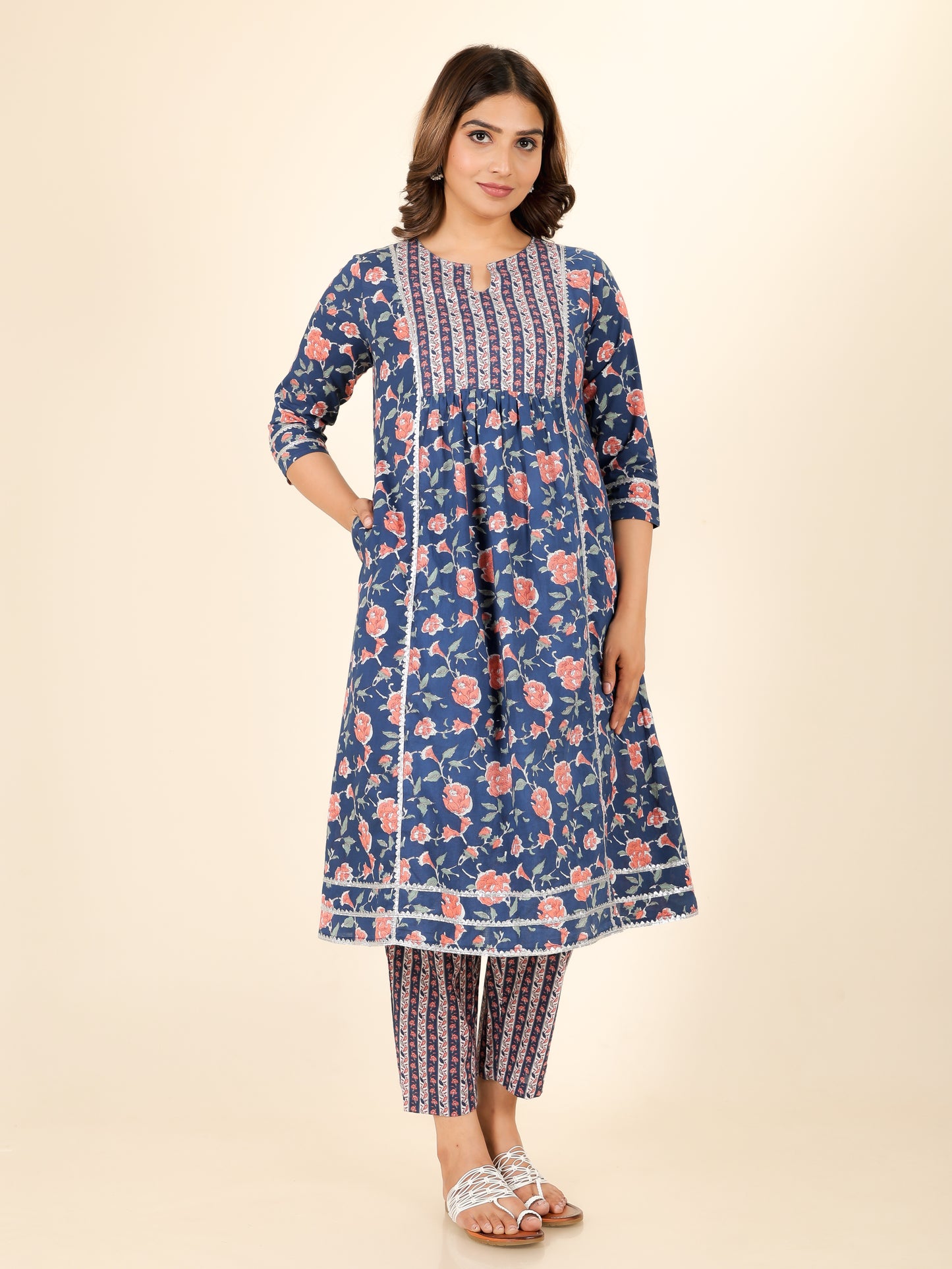 Soft Cotton Floral Kurta