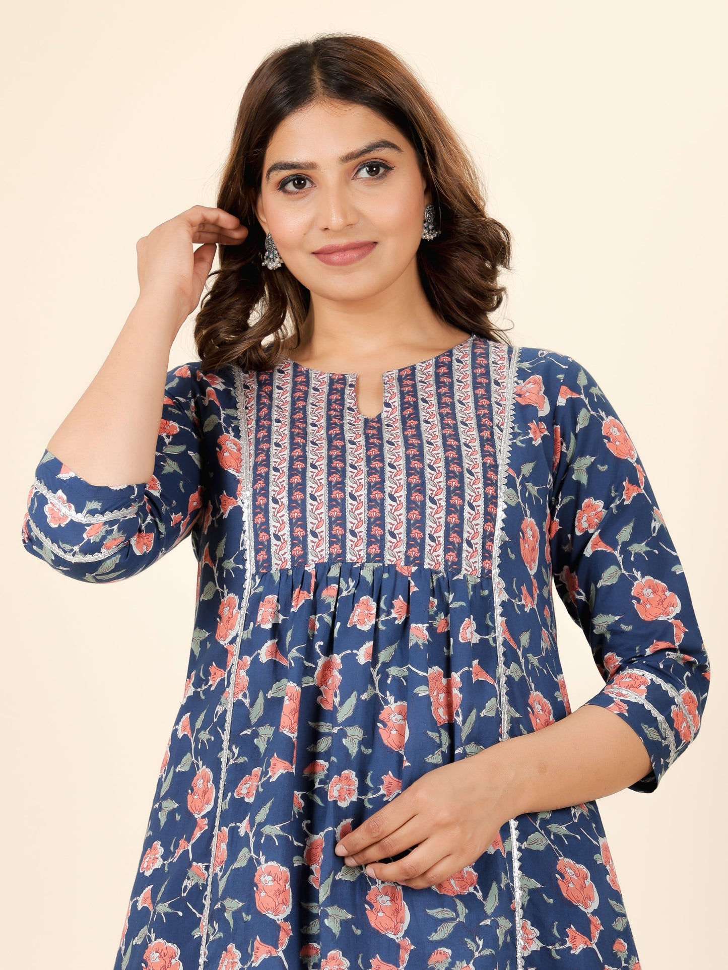 Soft Cotton Floral Kurta