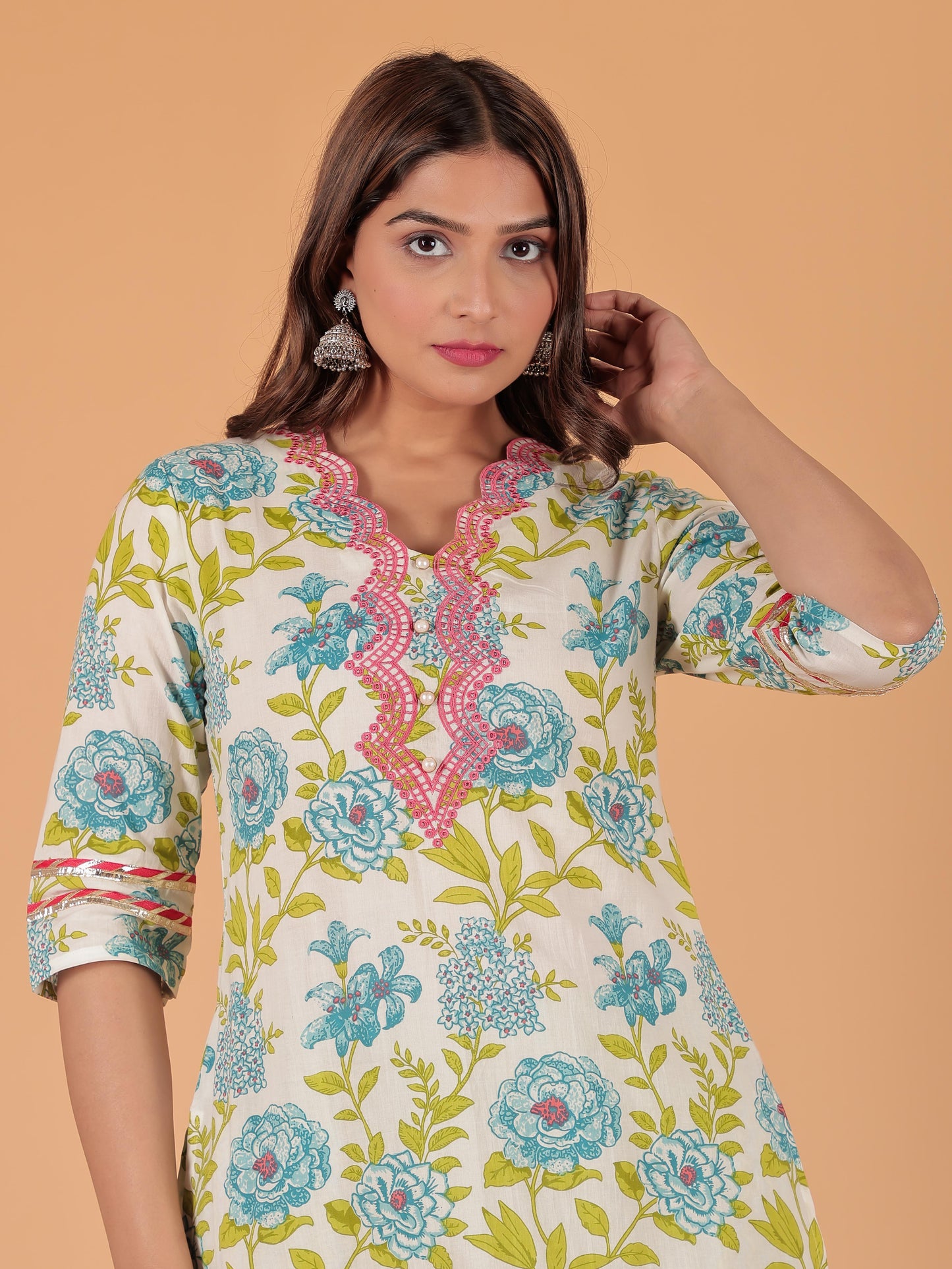 Soft Cotton Floral Kurta