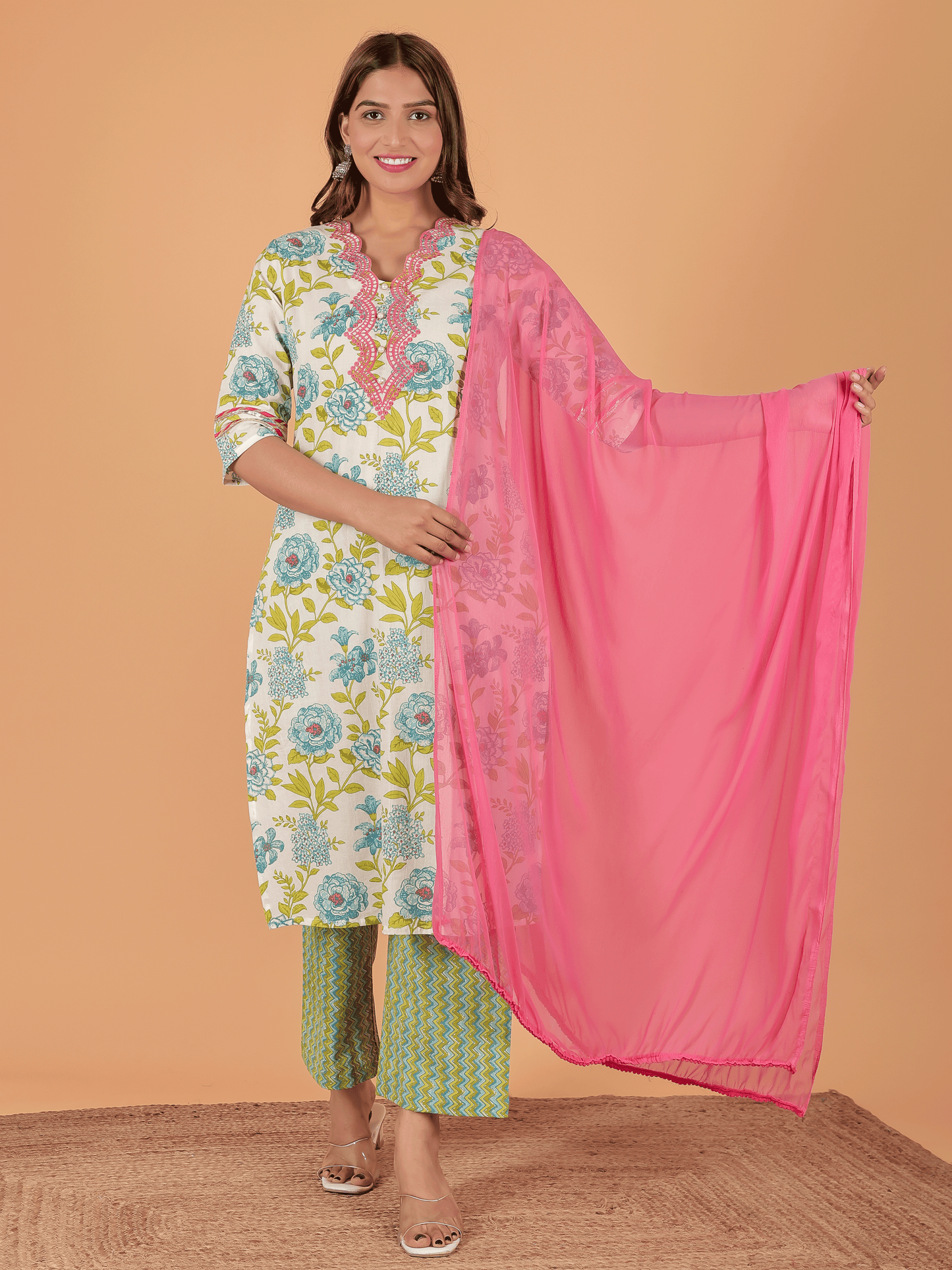 Chiffon Solid Orange Dupatta