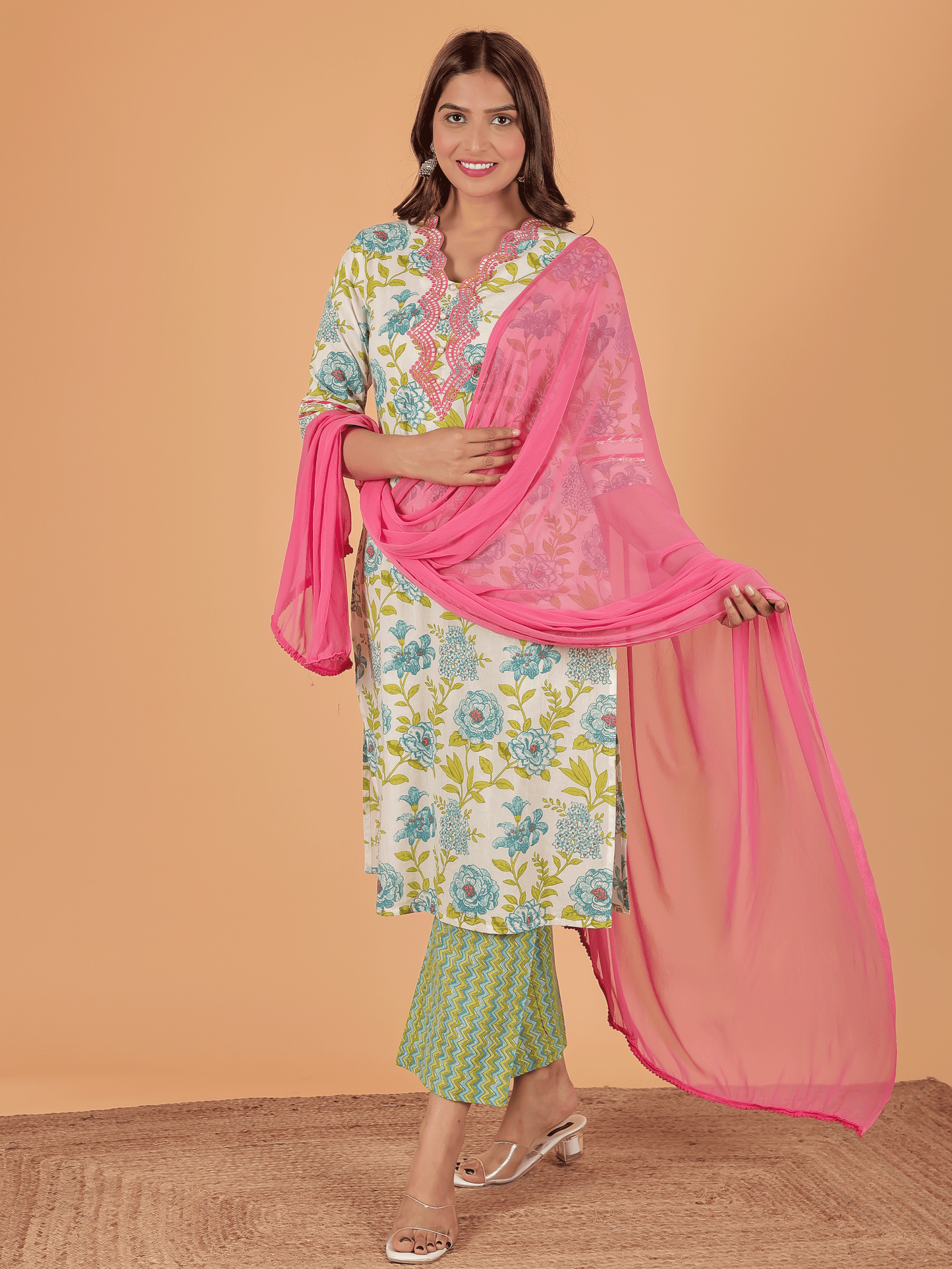 Chiffon Solid Orange Dupatta