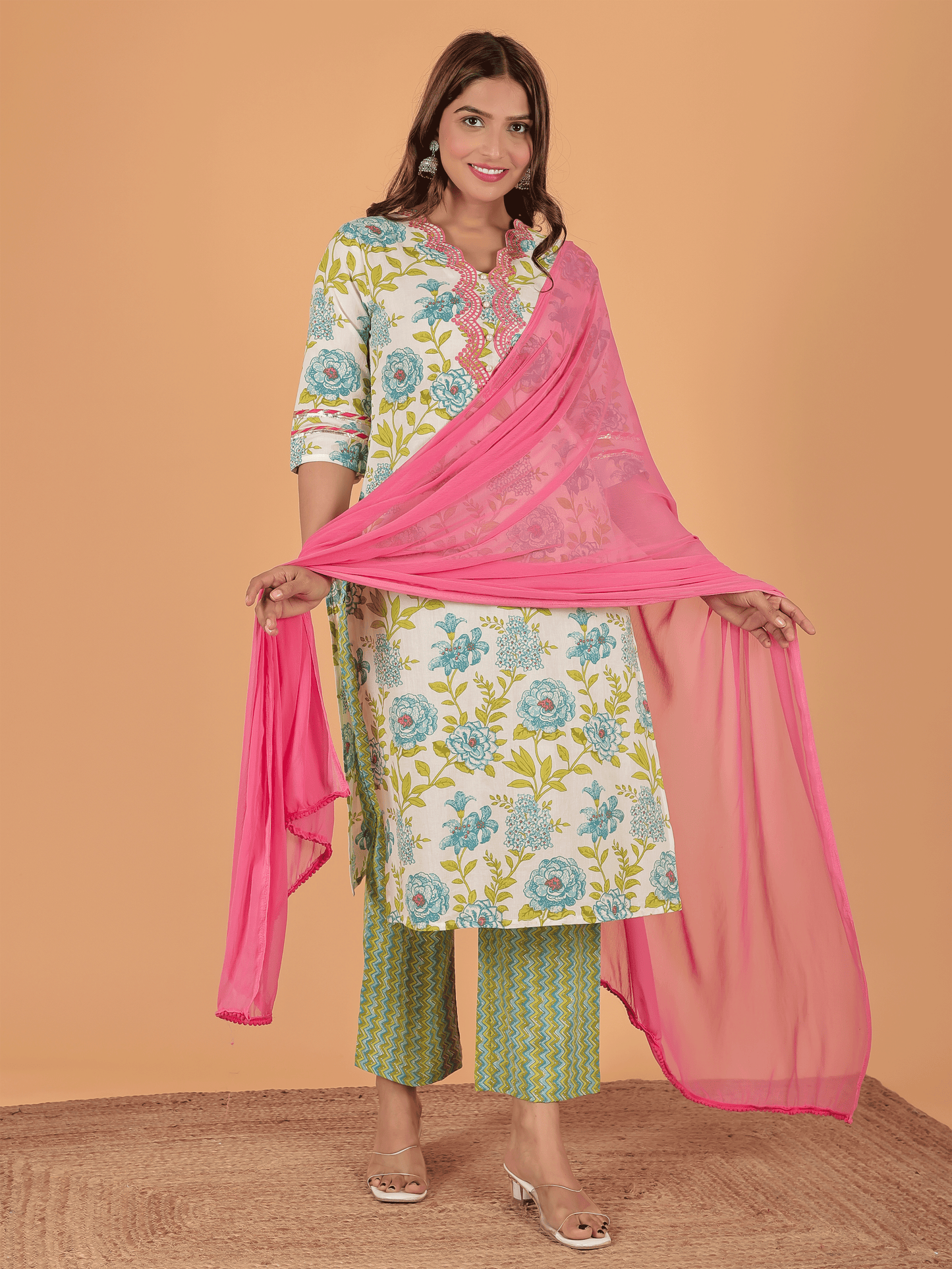 Chiffon Solid Orange Dupatta