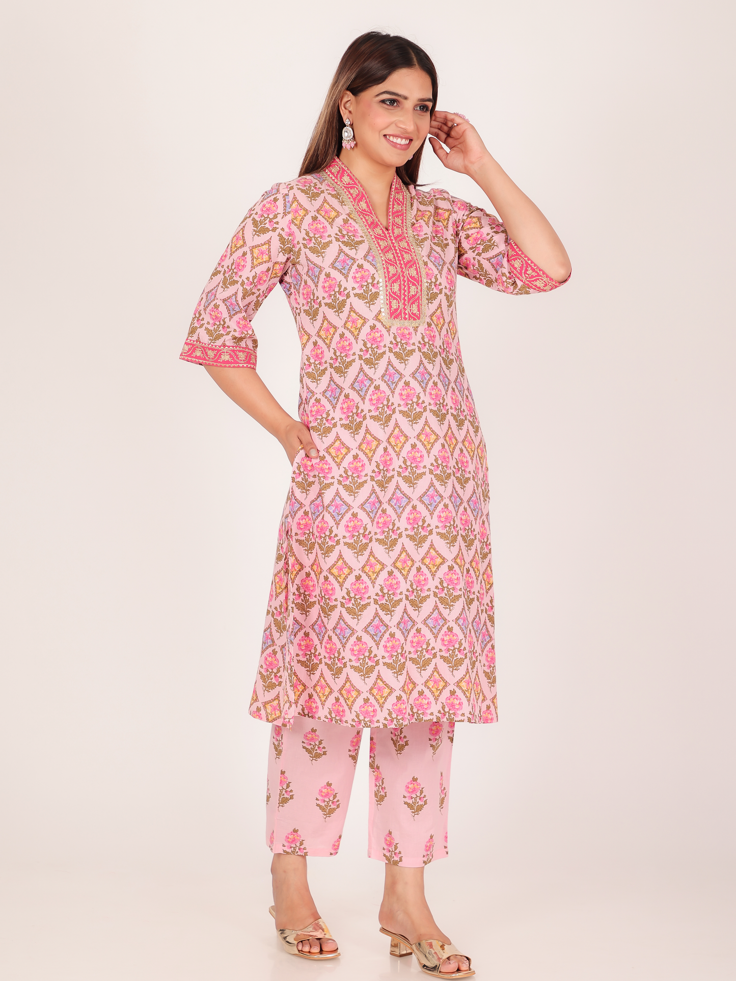 Soft Cotton Floral Kurta