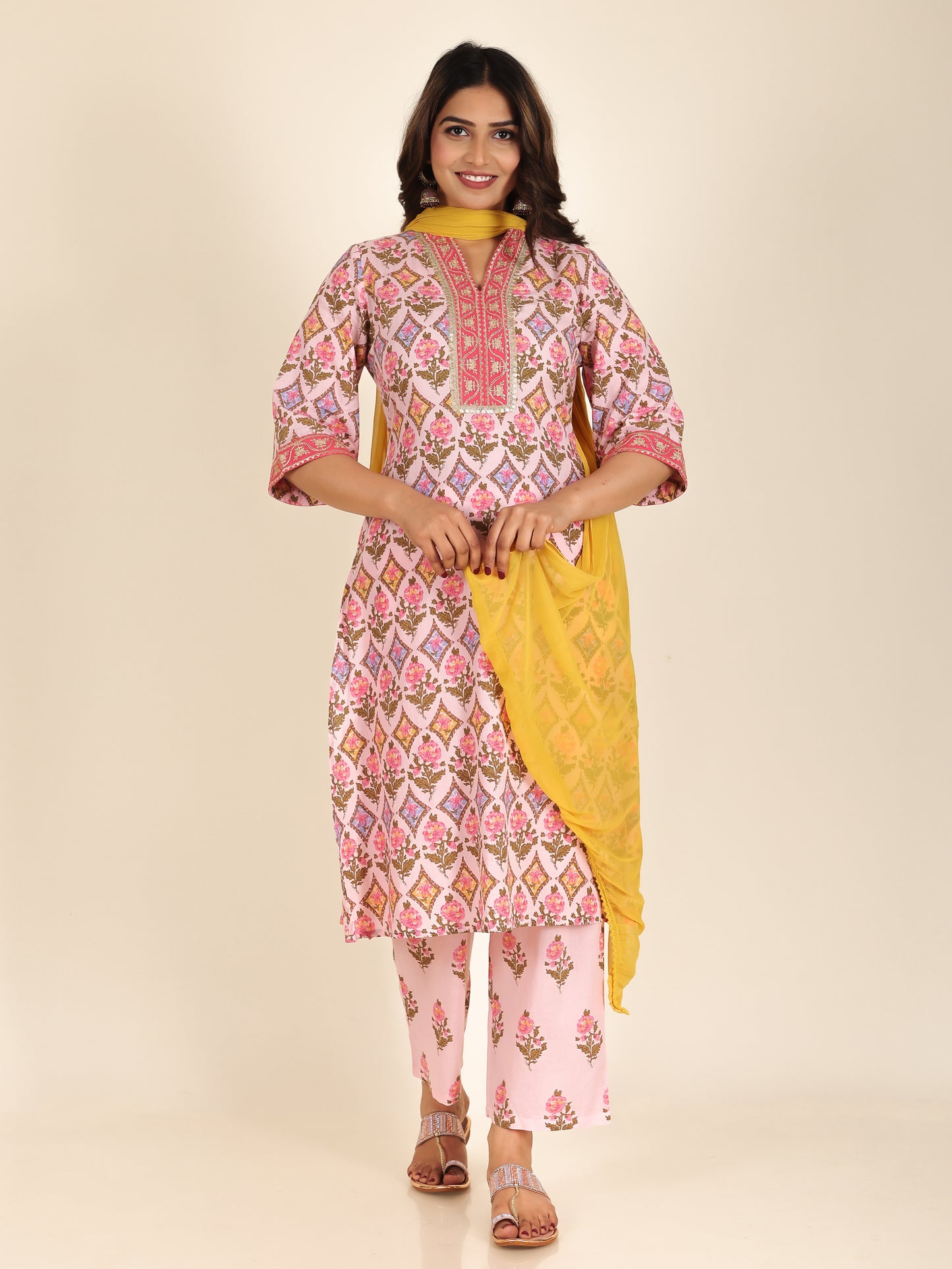 Chiffon Solid Yellow Dupatta