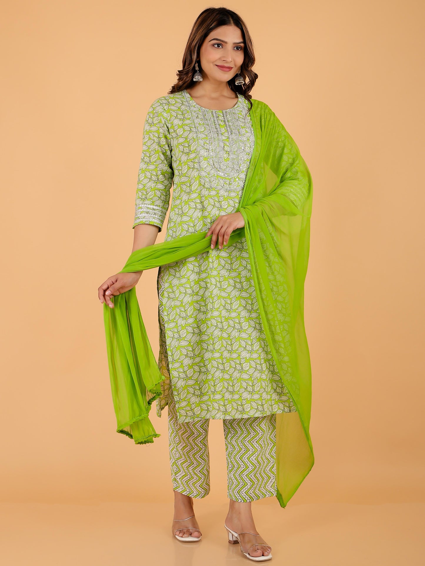 Soft Cotton Foliage Kurta