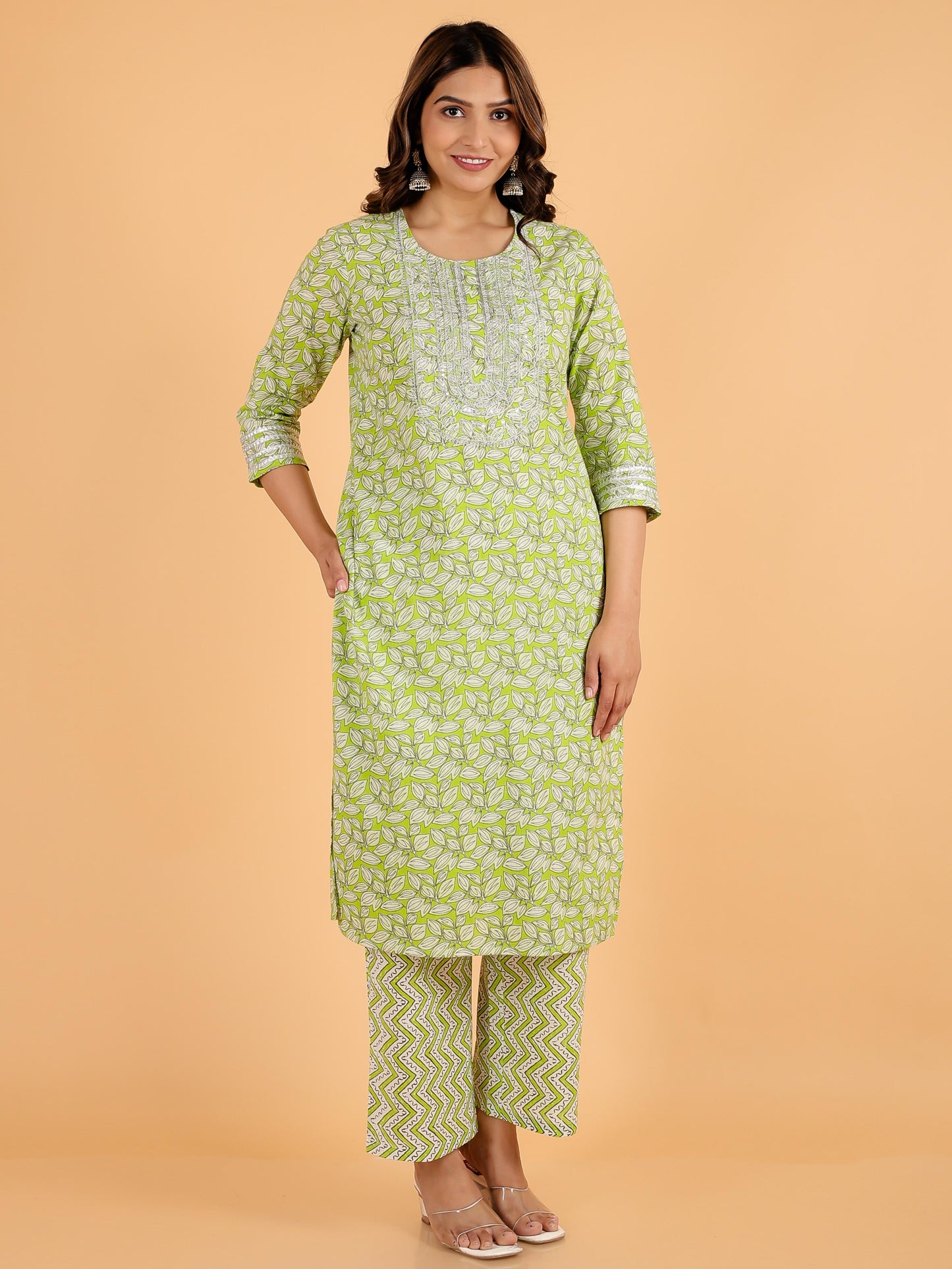 Soft Cotton Foliage Kurta