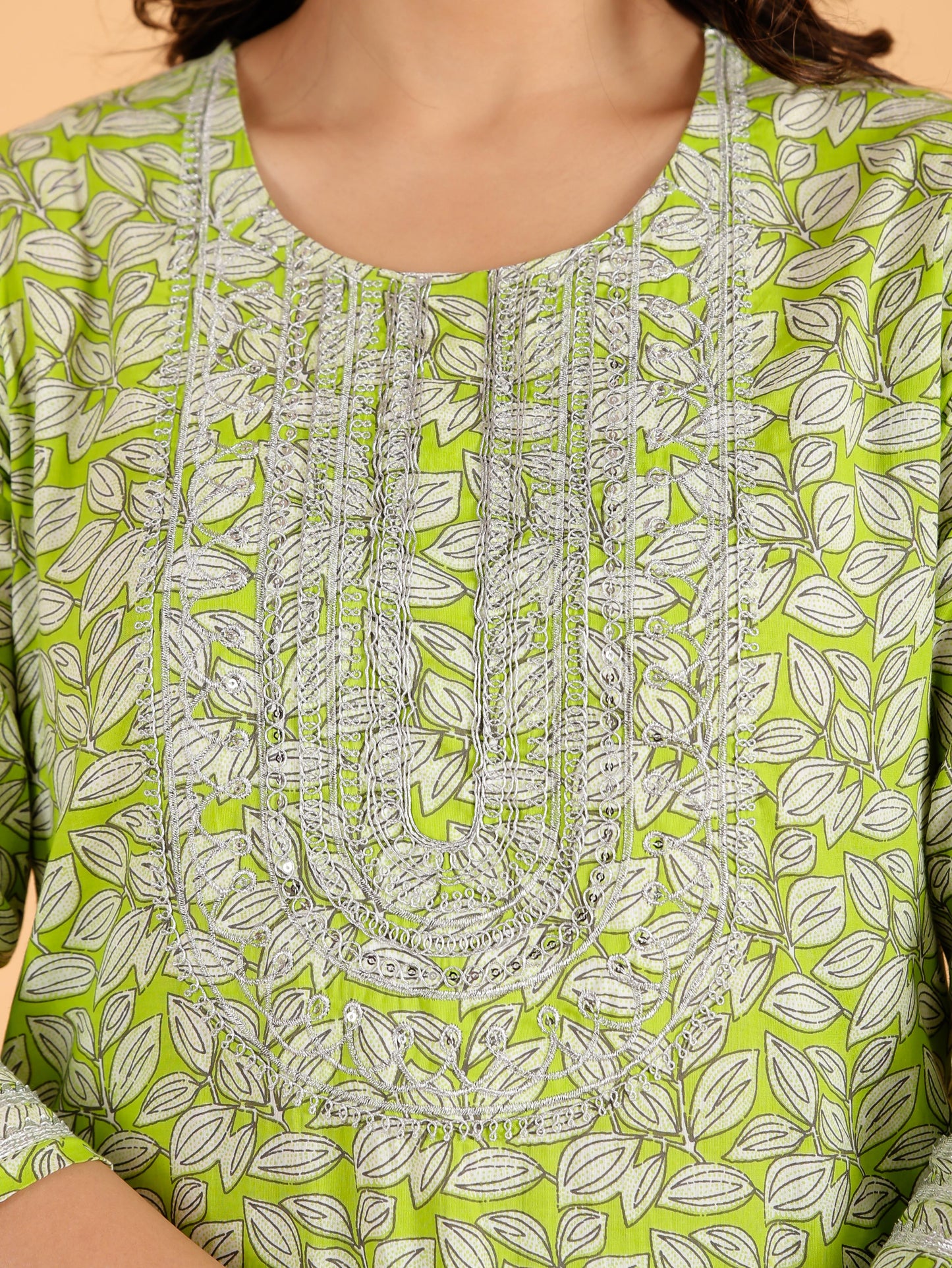 Soft Cotton Foliage Kurta