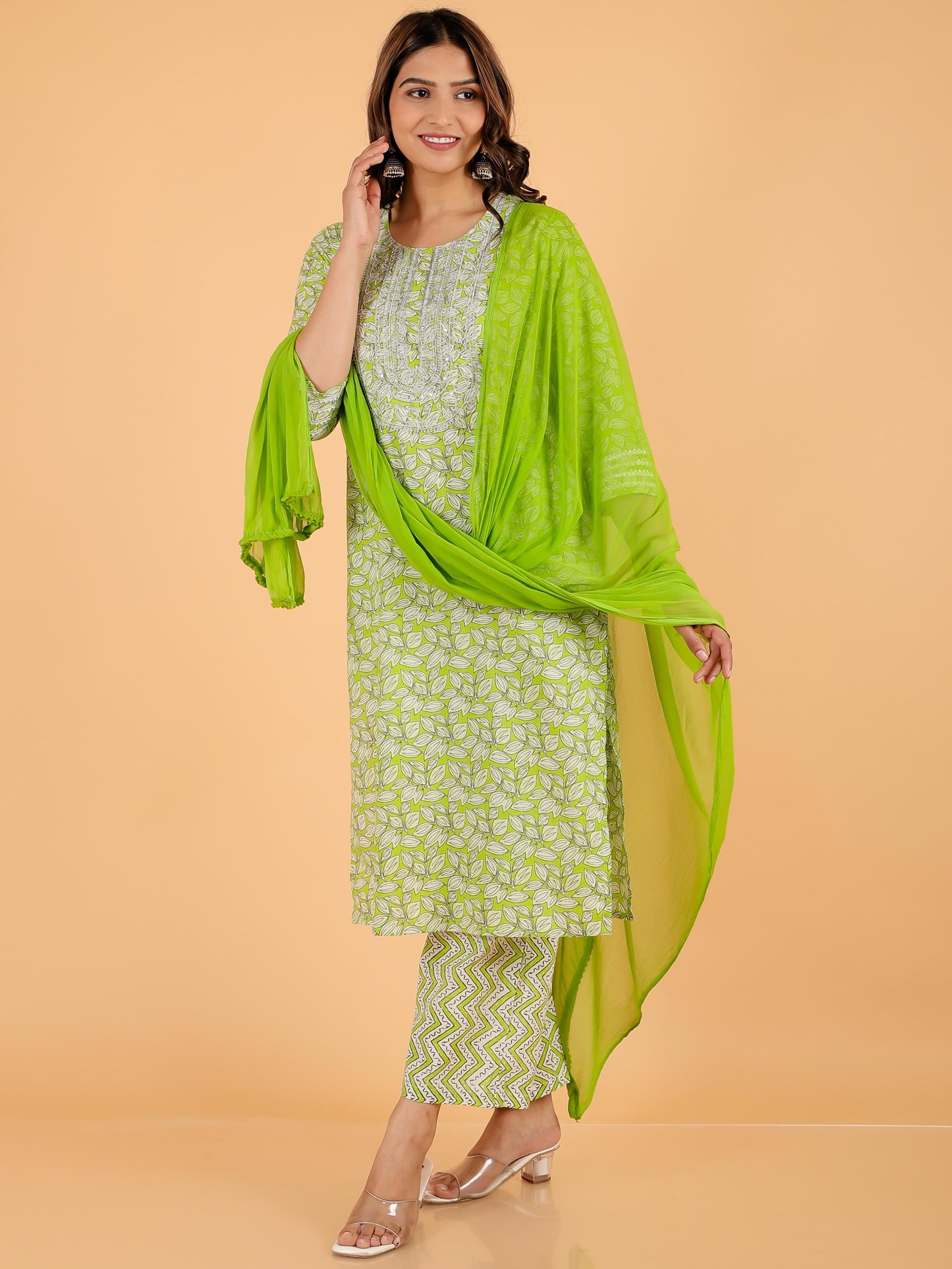 Soft Cotton Foliage Kurta