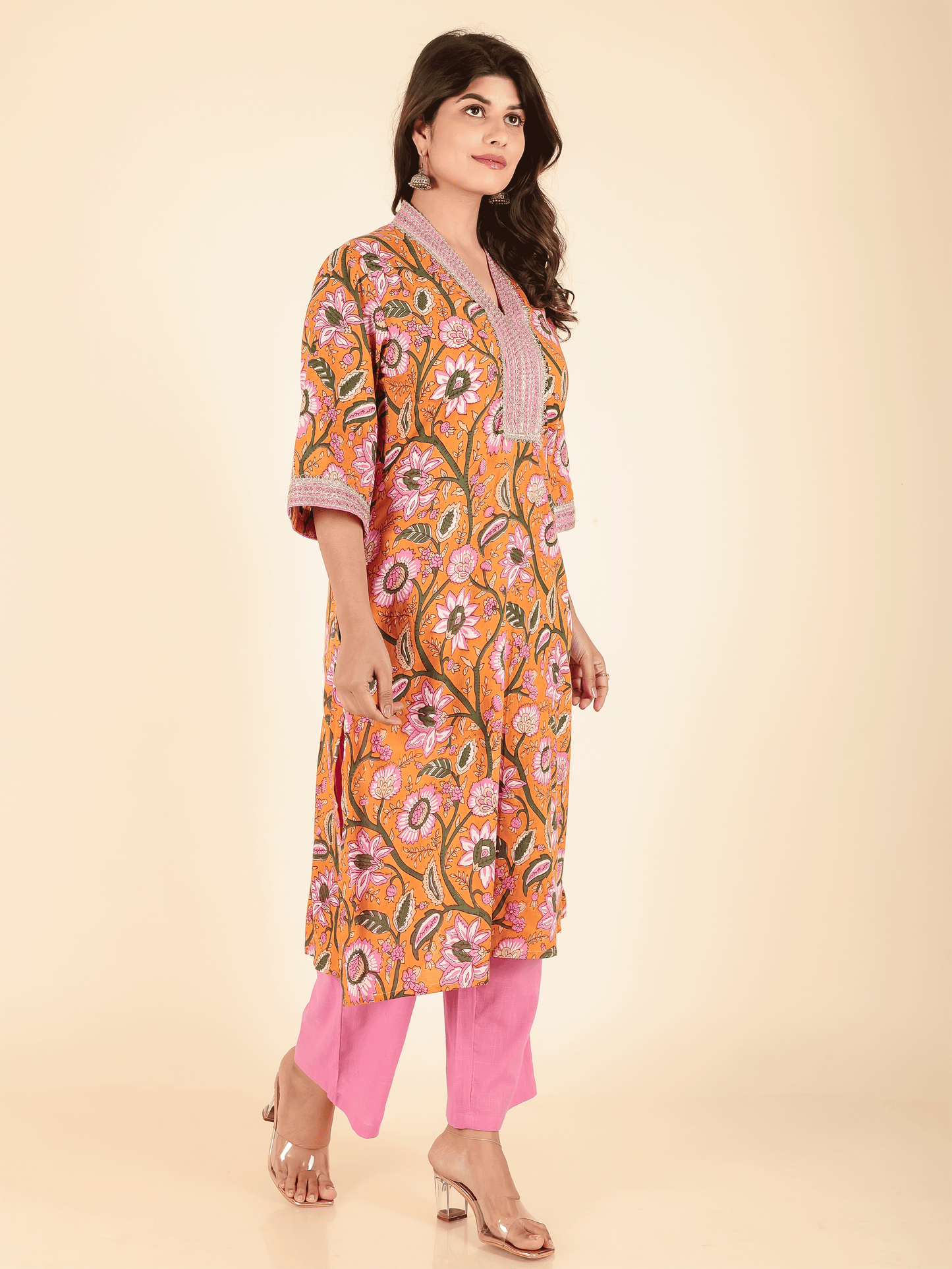 Soft Cotton Floral Kurta