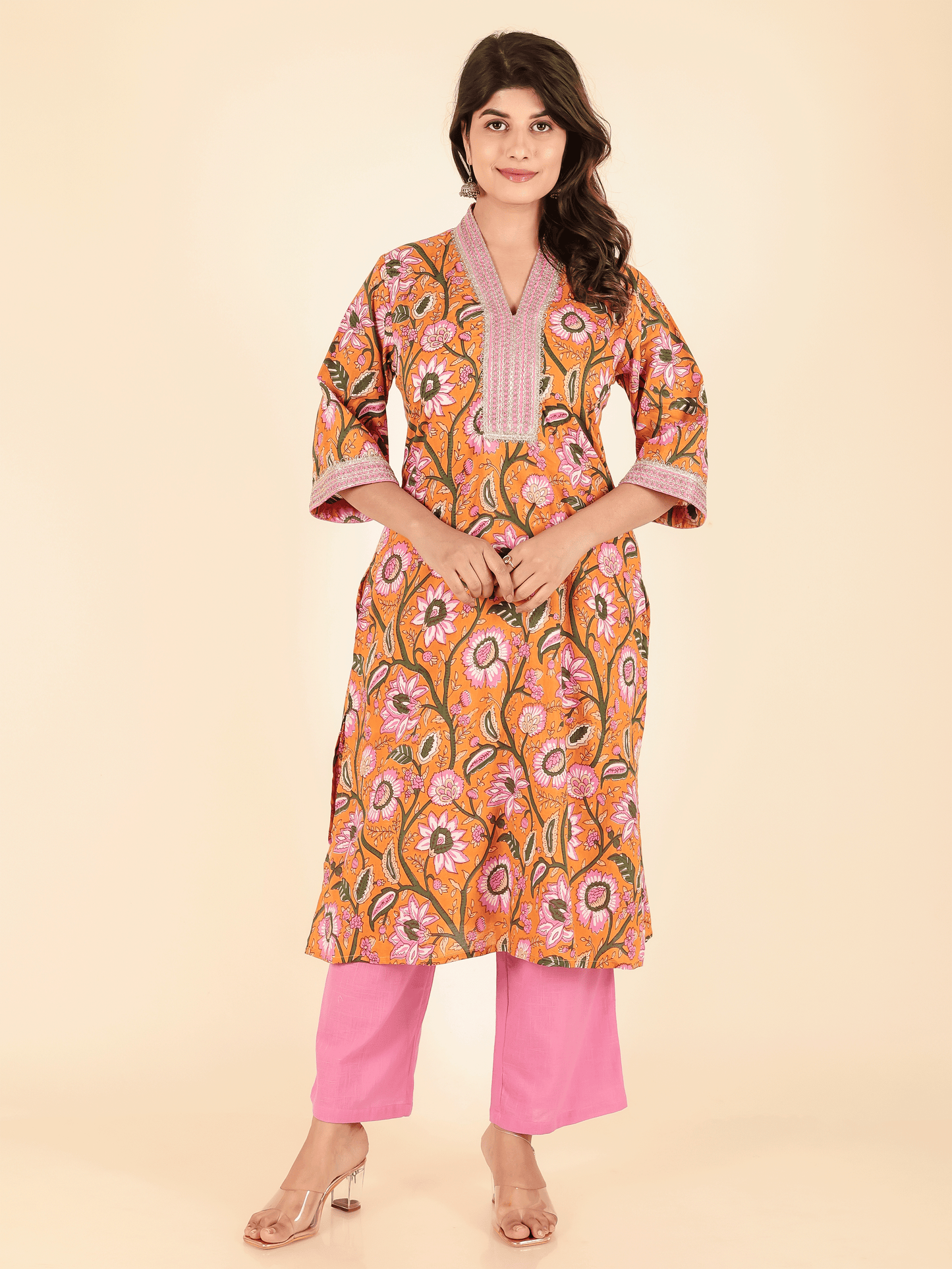 Soft Cotton Floral Kurta