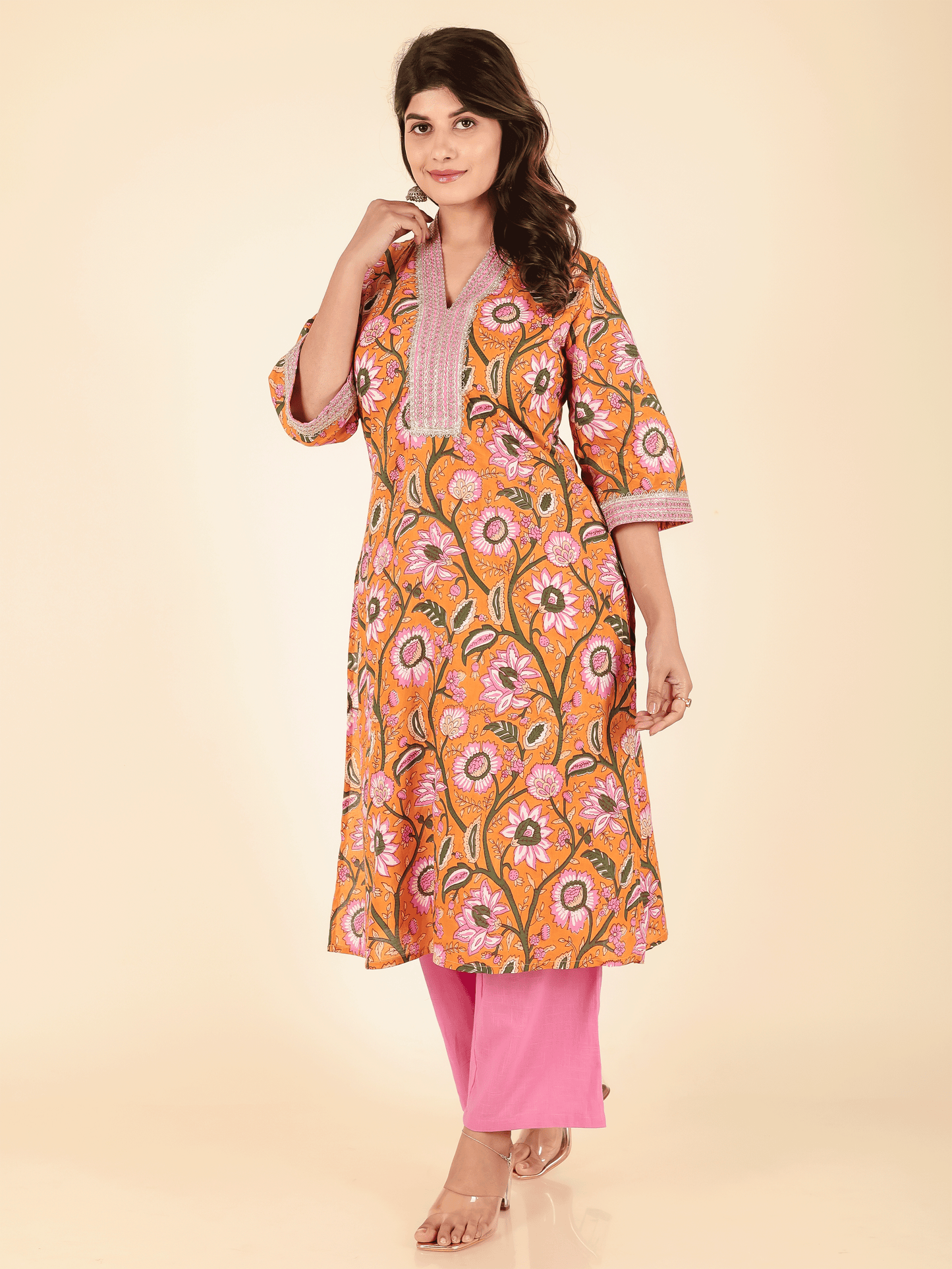 Soft Cotton Floral Kurta