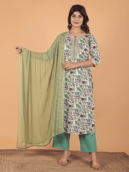 Chiffon Solid Green Dupatta