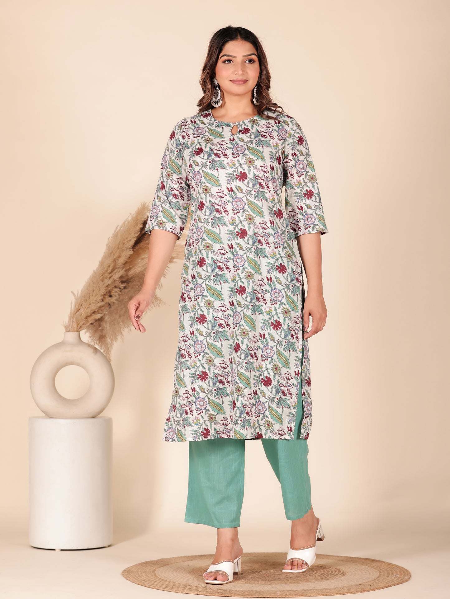 Soft Cotton Floral Kurta