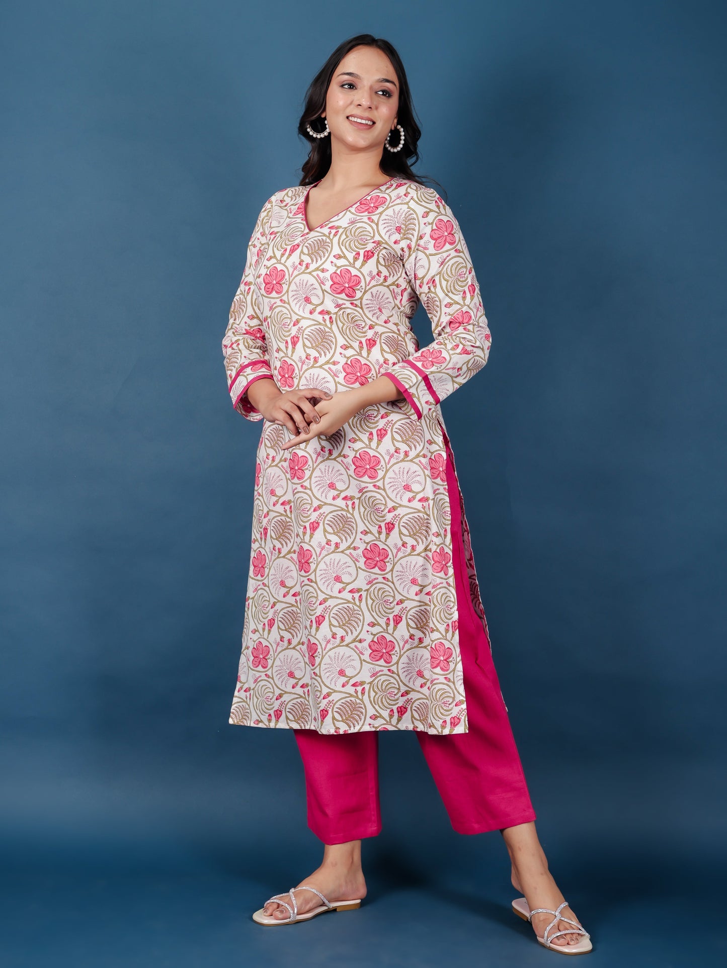 Soft Cotton Floral Kurta