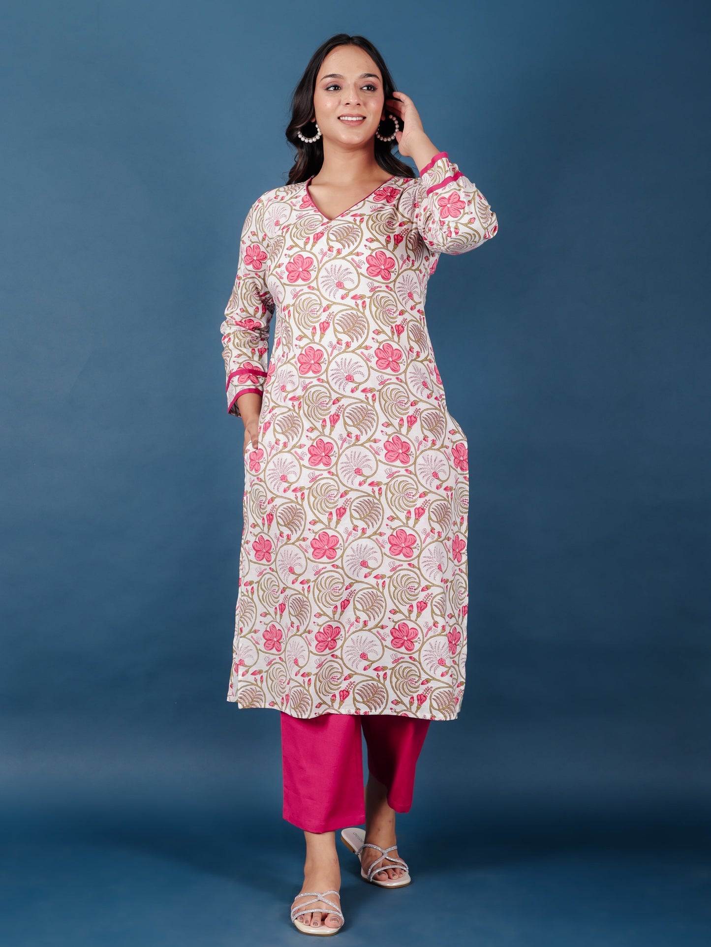 Soft Cotton Floral Kurta