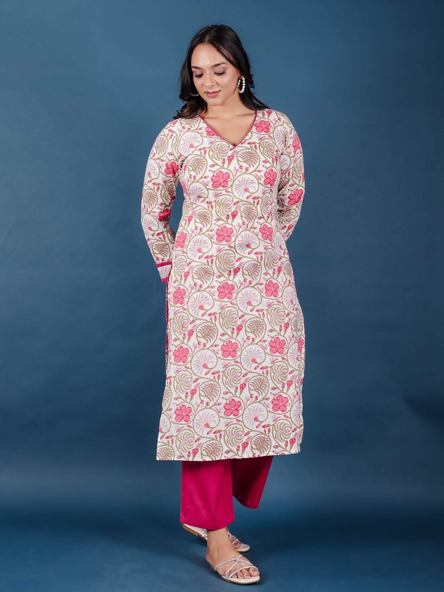 Soft Cotton Floral Kurta