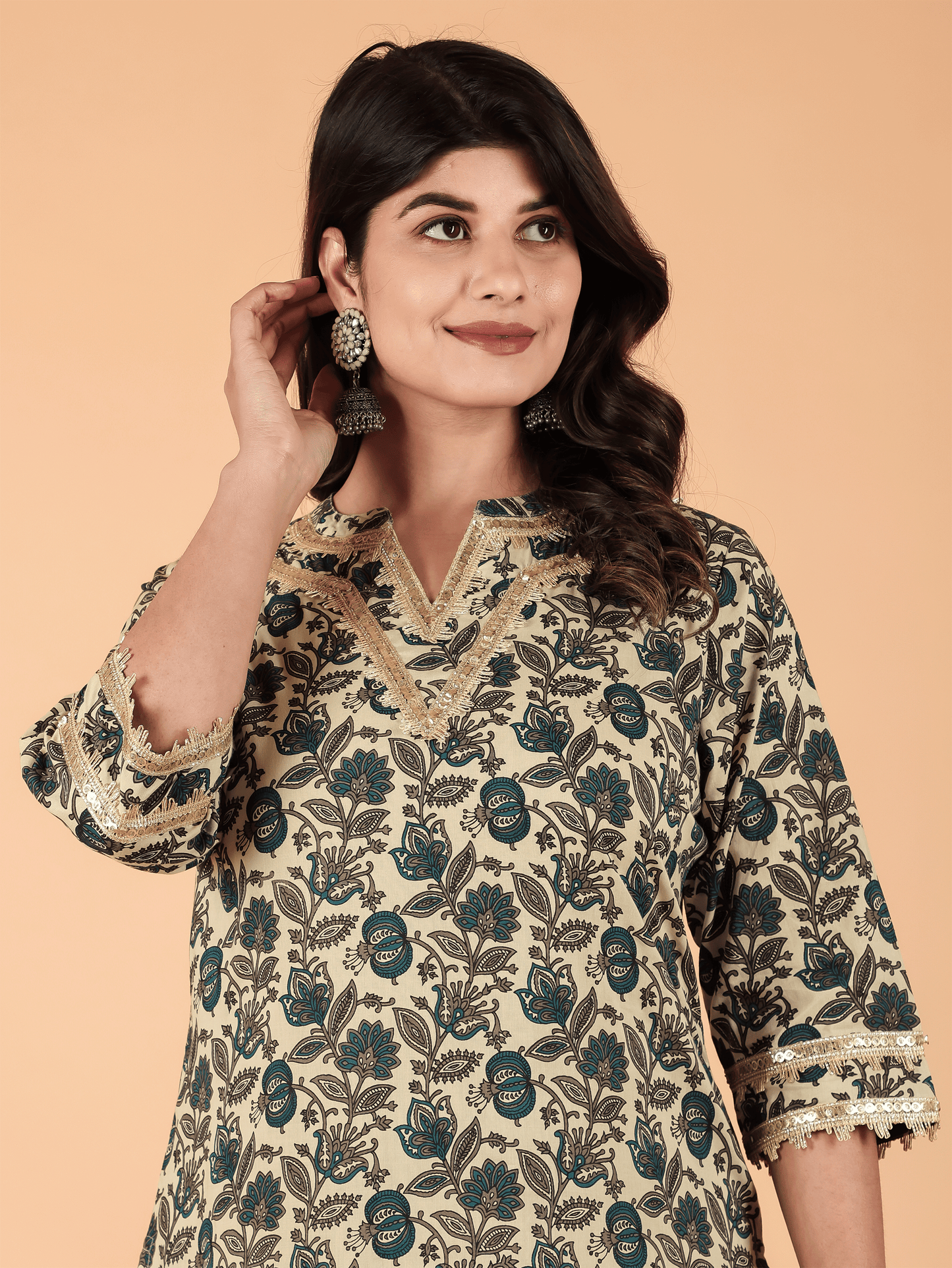 Soft Cotton Floral Kurta