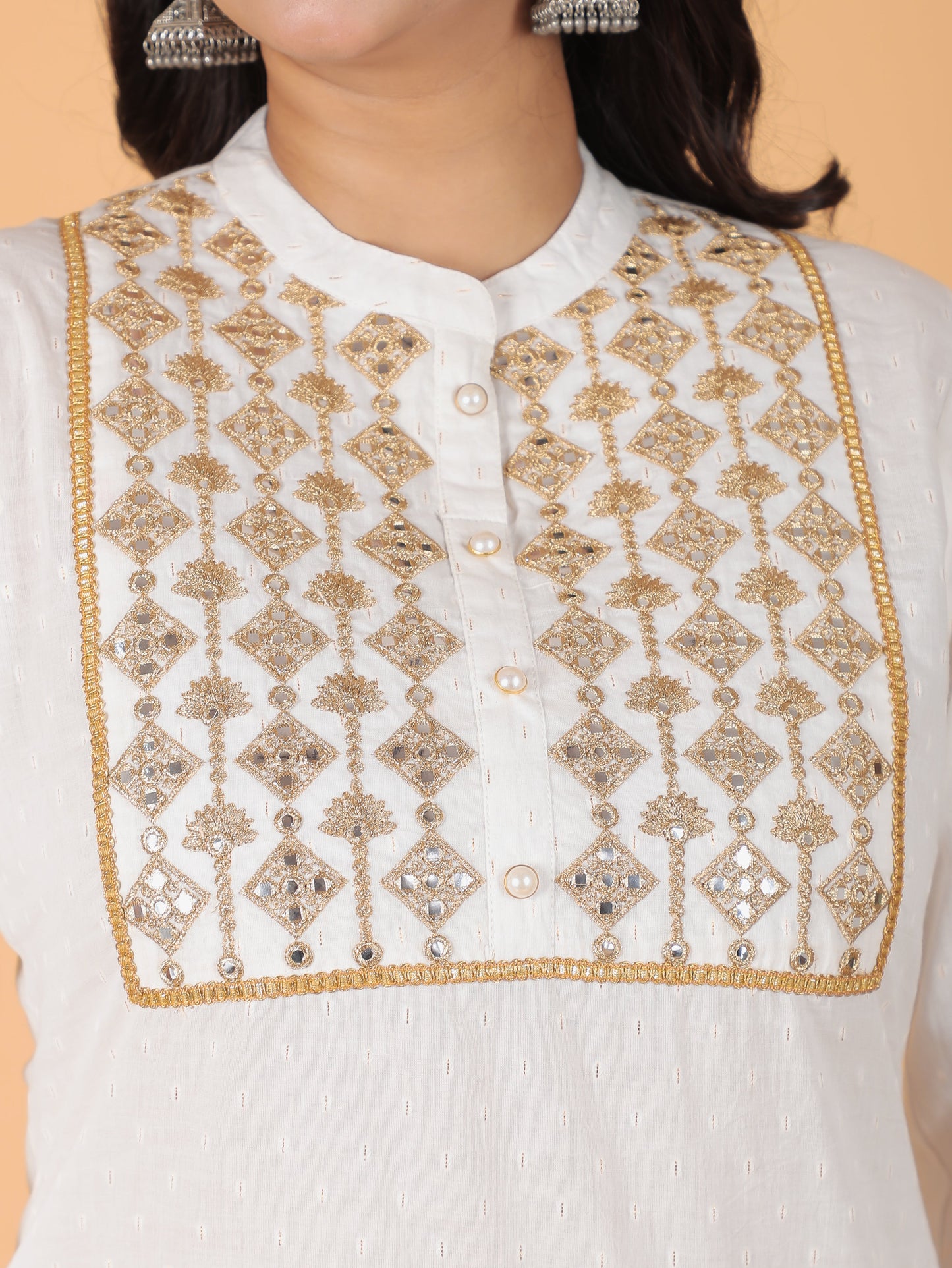 Textured Cotton Woven Design Kurta