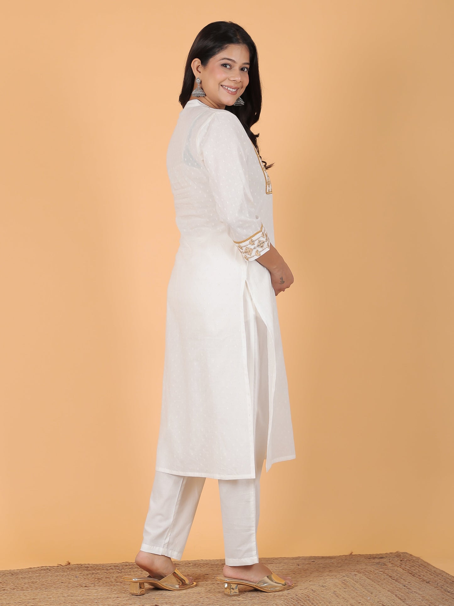 Textured Cotton Woven Design Kurta