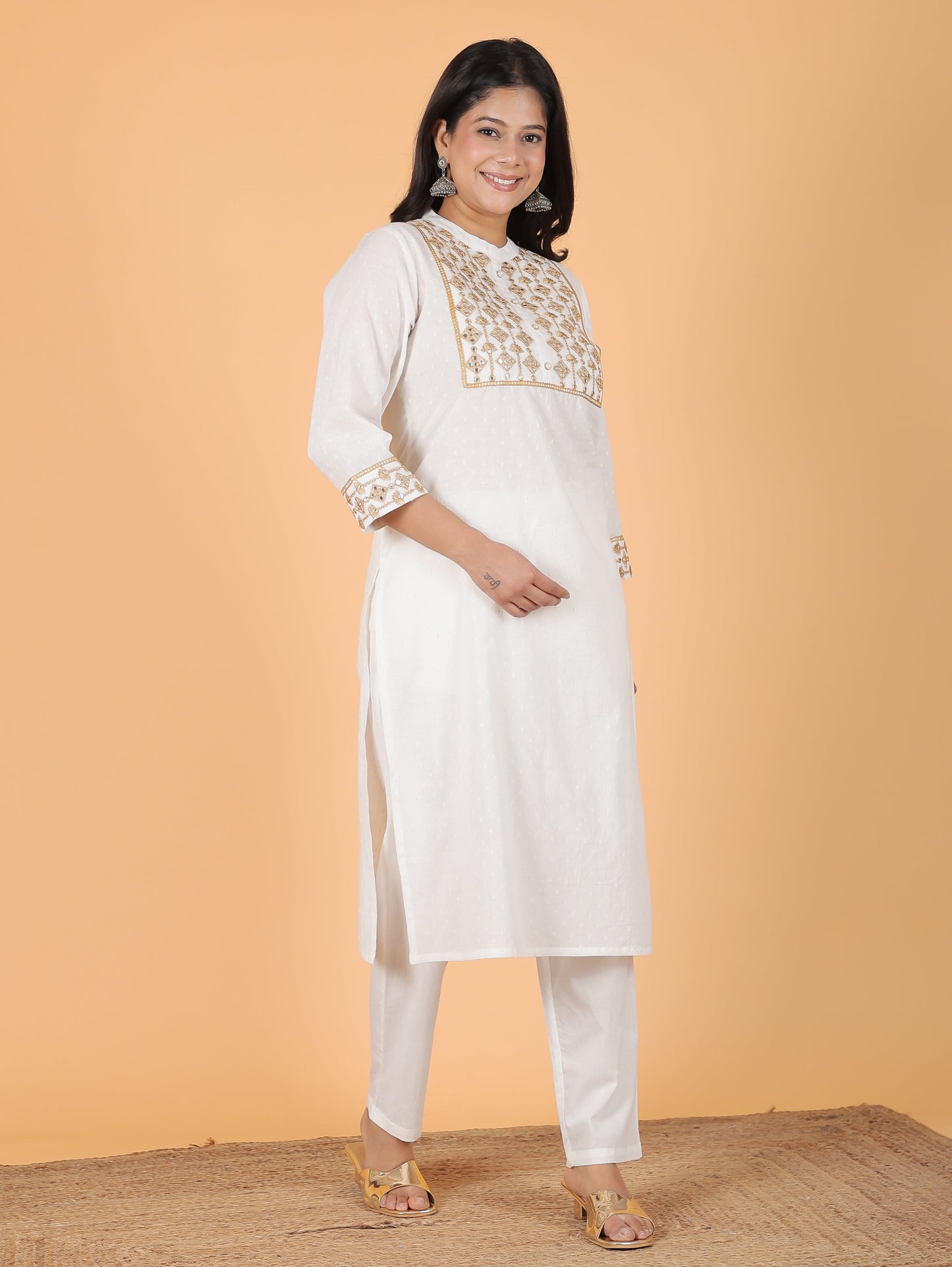 Textured Cotton Woven Design Kurta