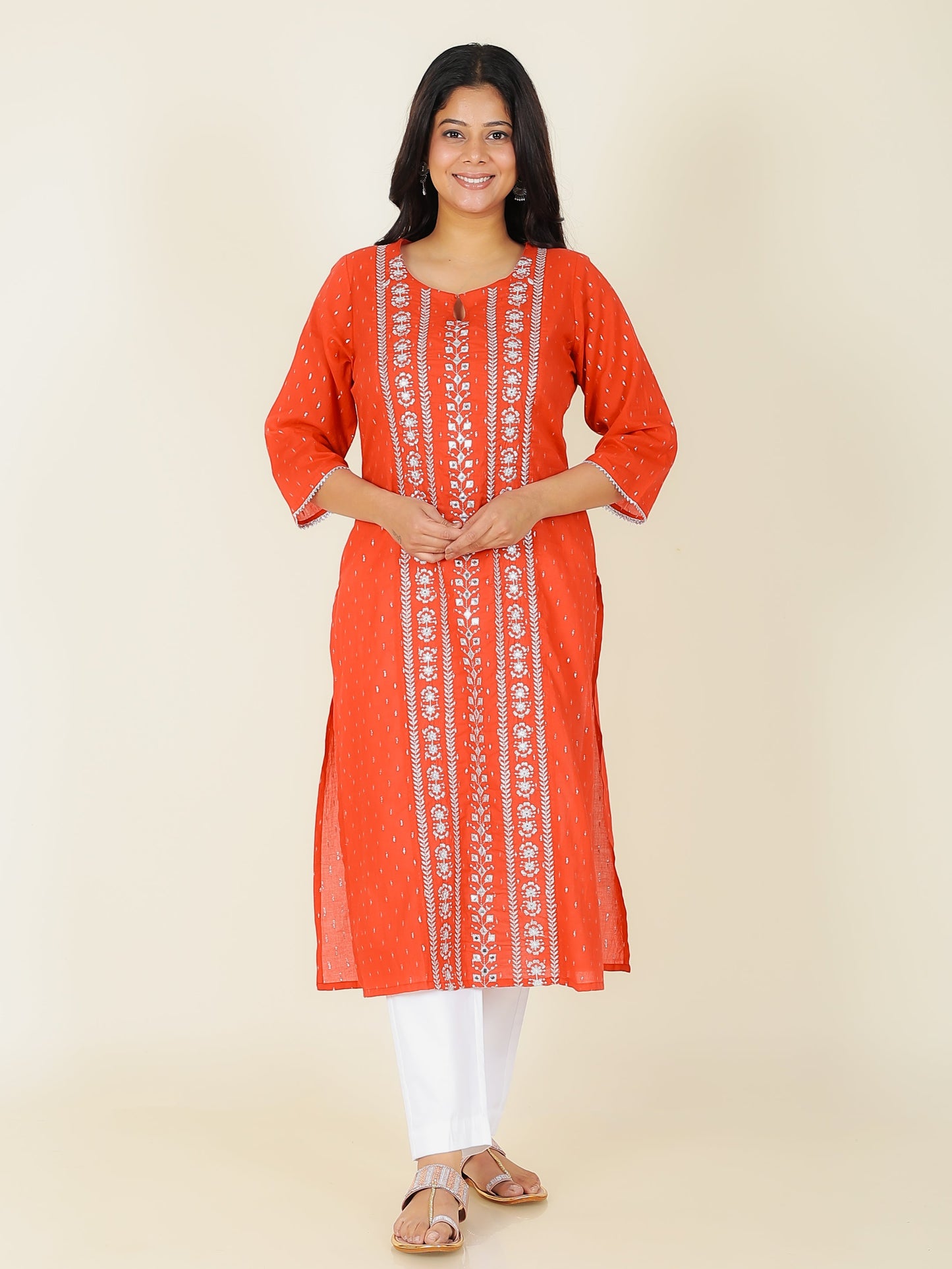 Textured Cotton Woven Design Kurta